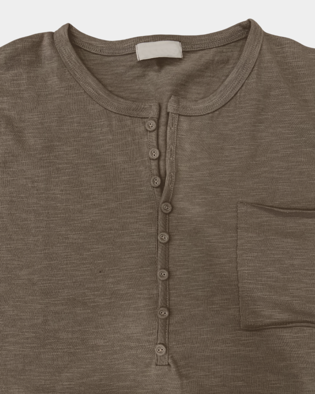 slub henley neck half t-shirt