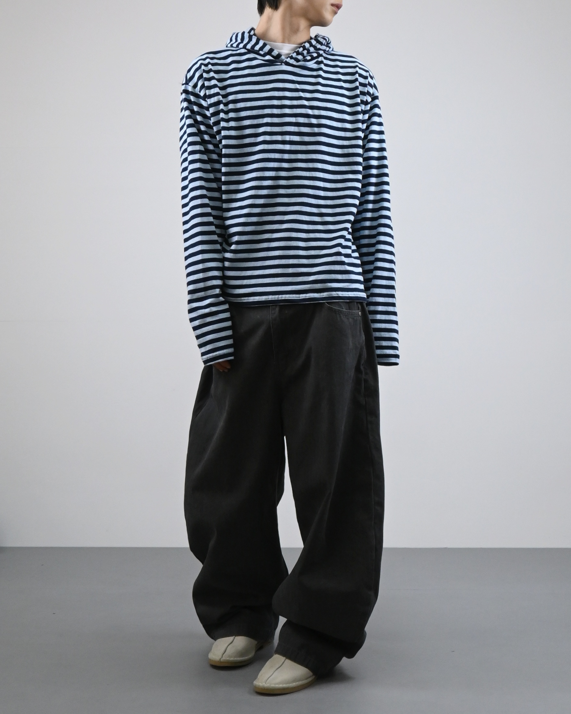 reed cropped striped hoodie