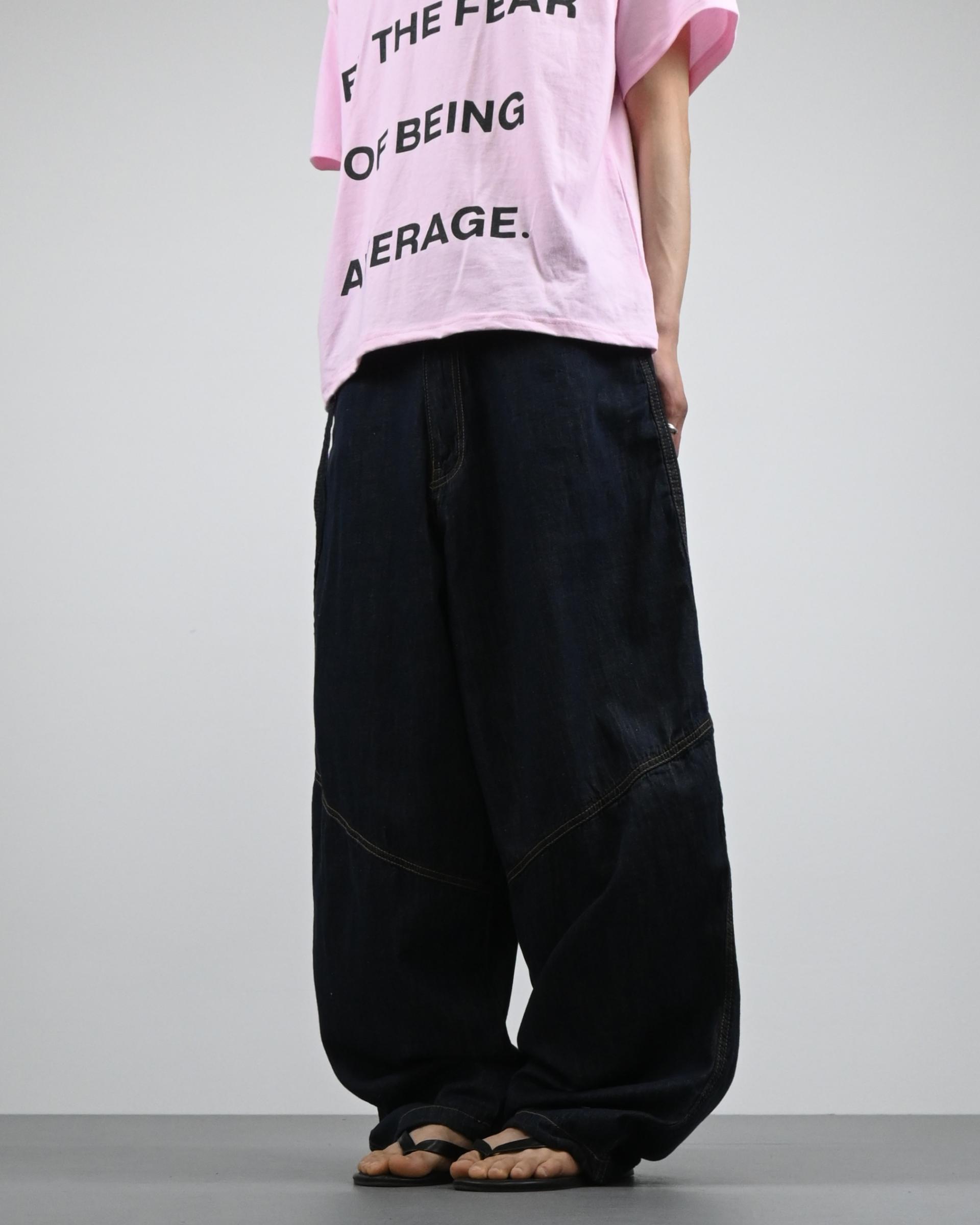 rope swelly curved denim pants