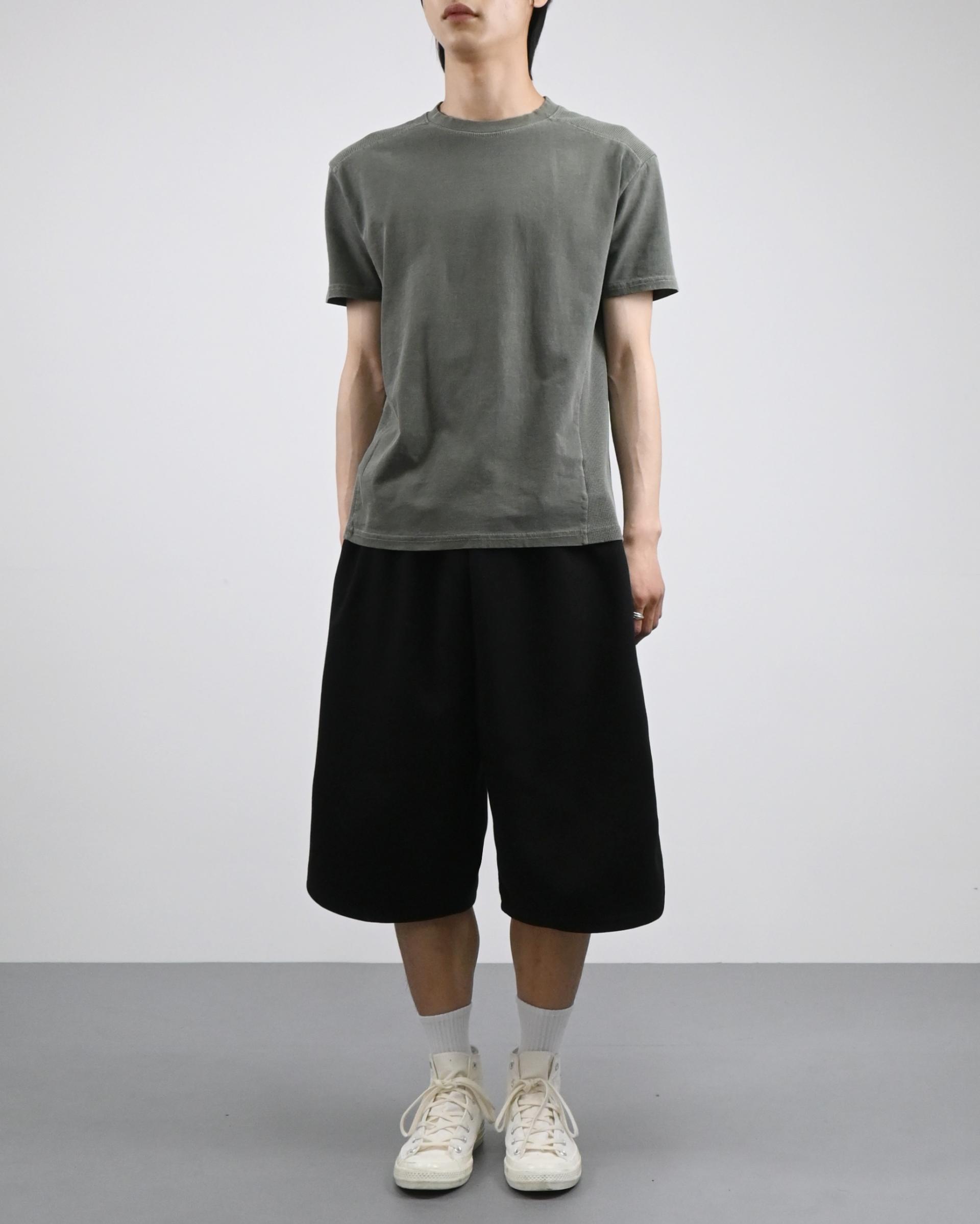 waffle panel pigment half t-shirt