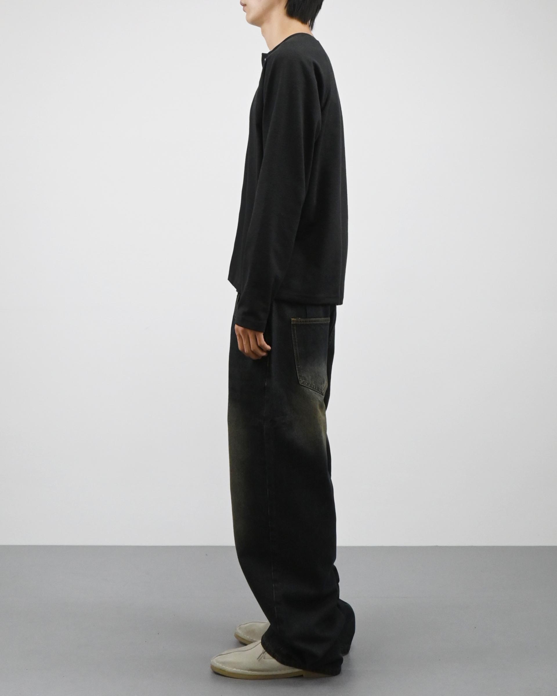 oil vintage curved denim pants