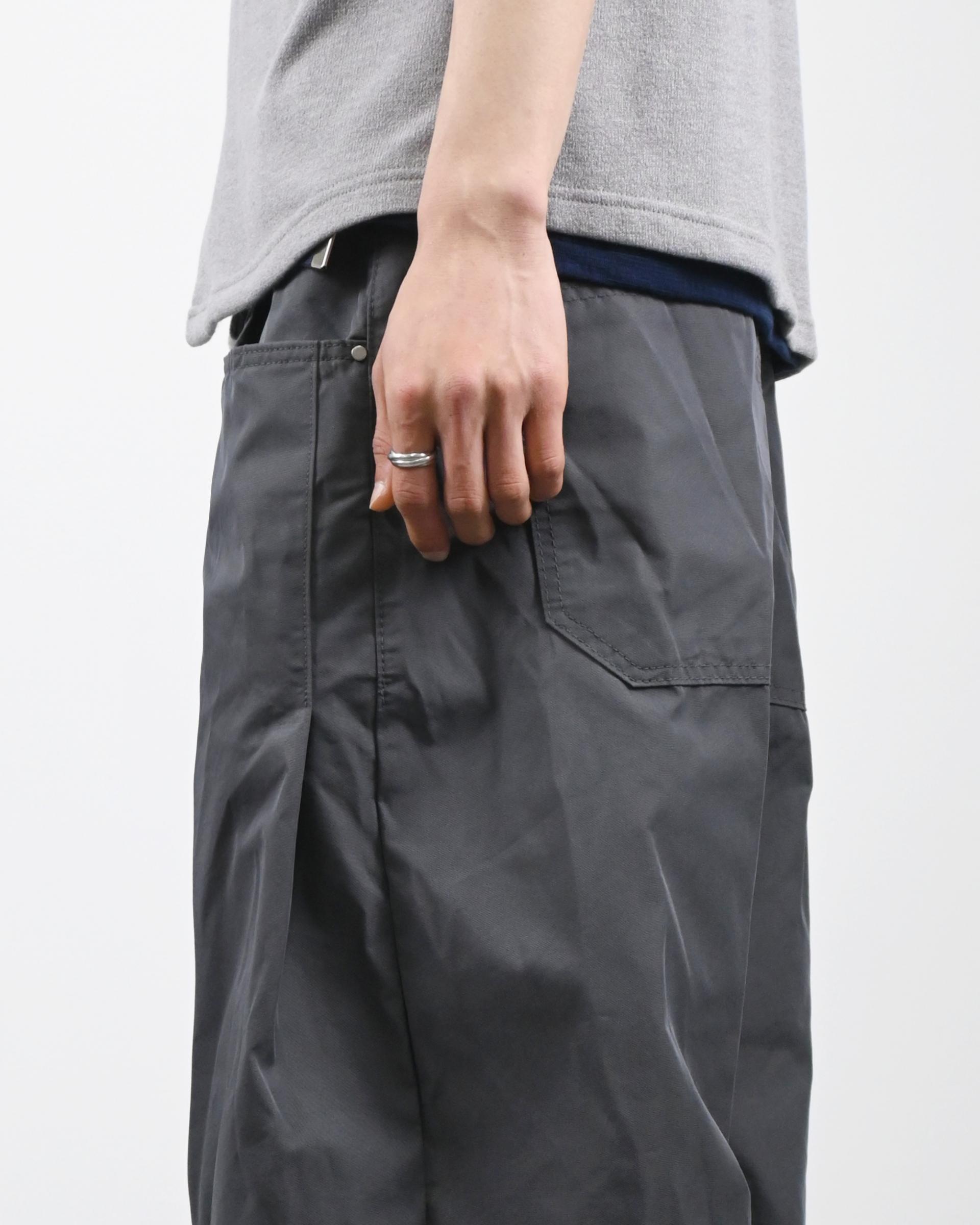 cp side tuck cotton curved pants