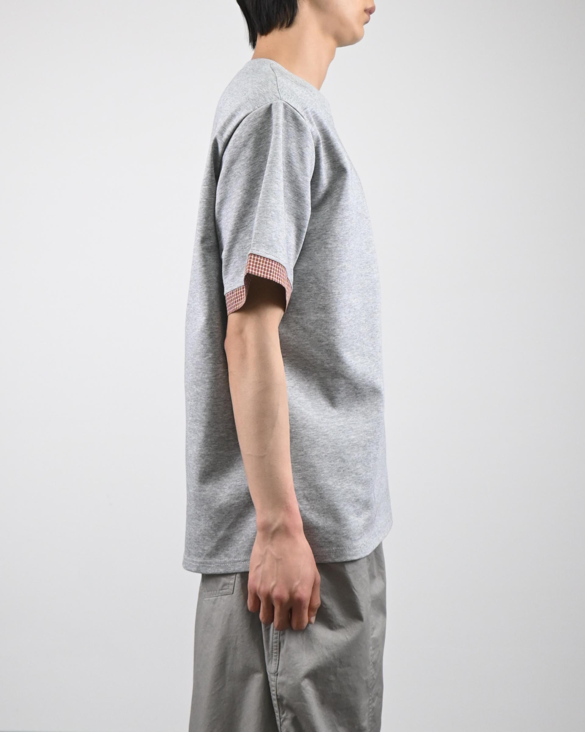 check roll-up half t-shirt