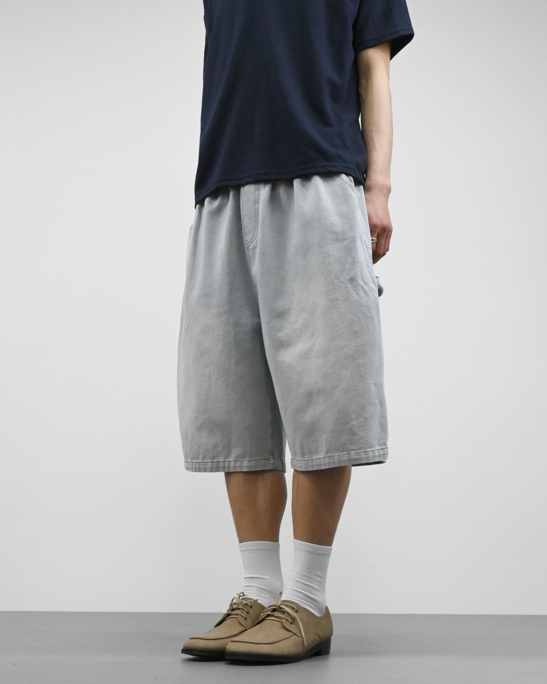 banding vintage carpenter bermuda denim pants