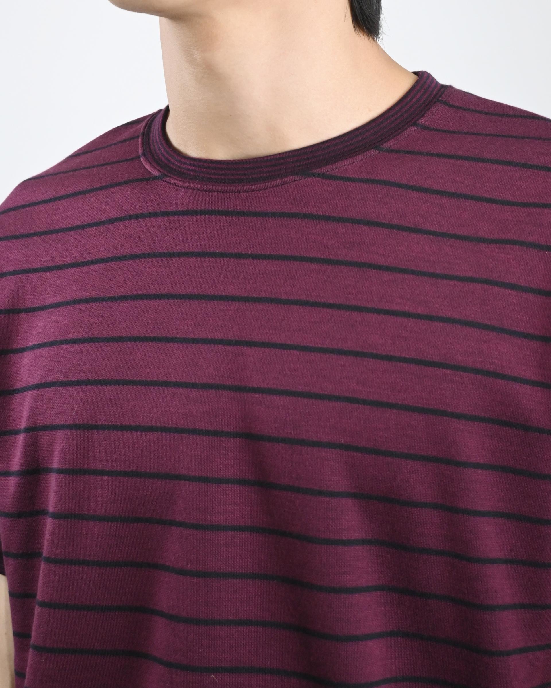 stripe ringer half t-shirt