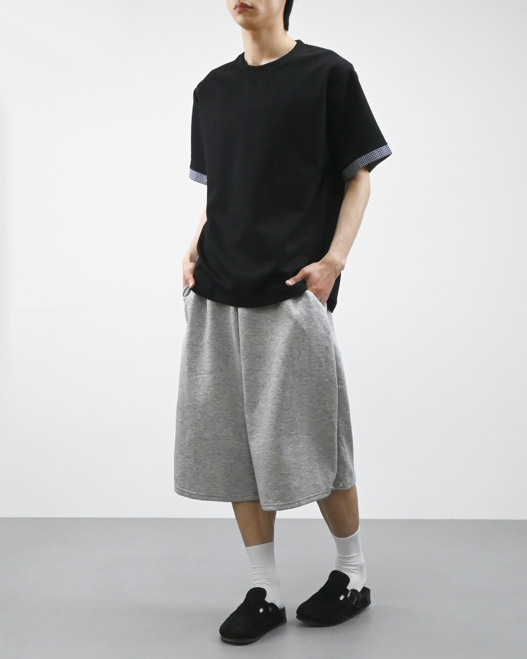 snap bermuda sweatpants