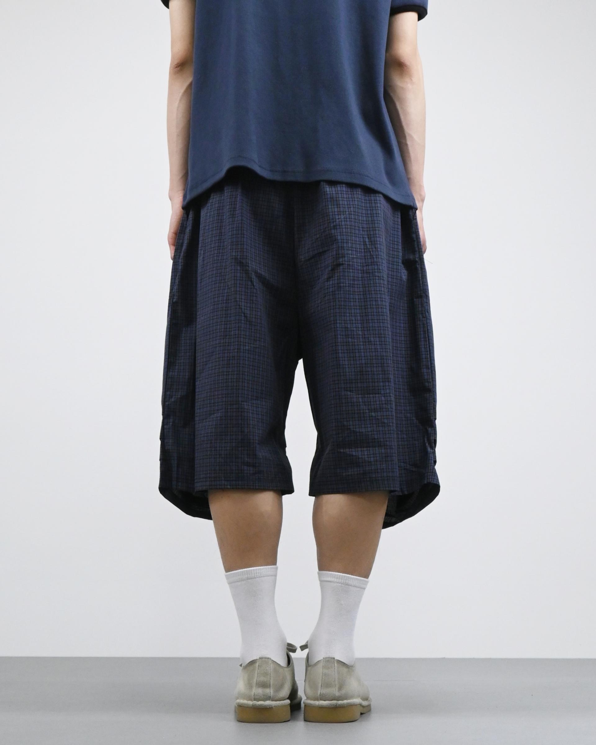 checkered bermuda cotton pants