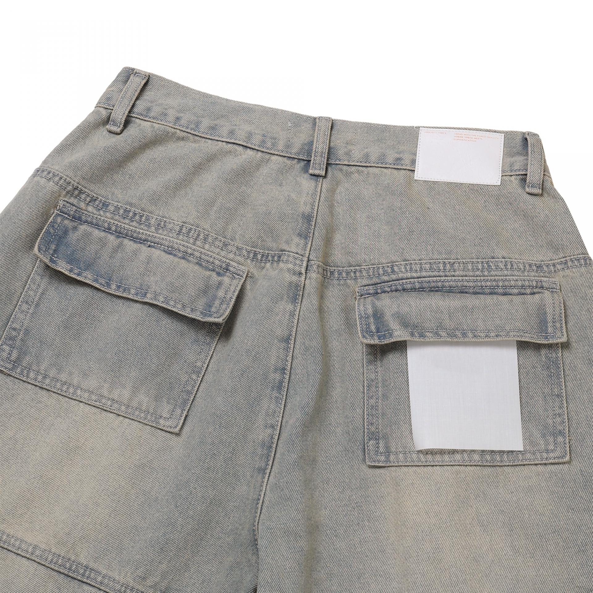 gray parachute denim cargo pants