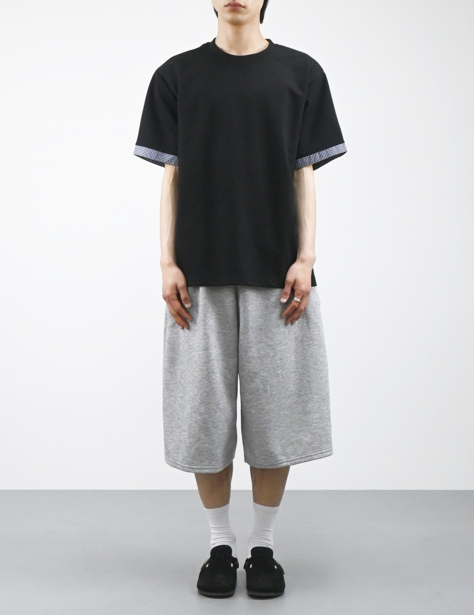 snap bermuda sweatpants