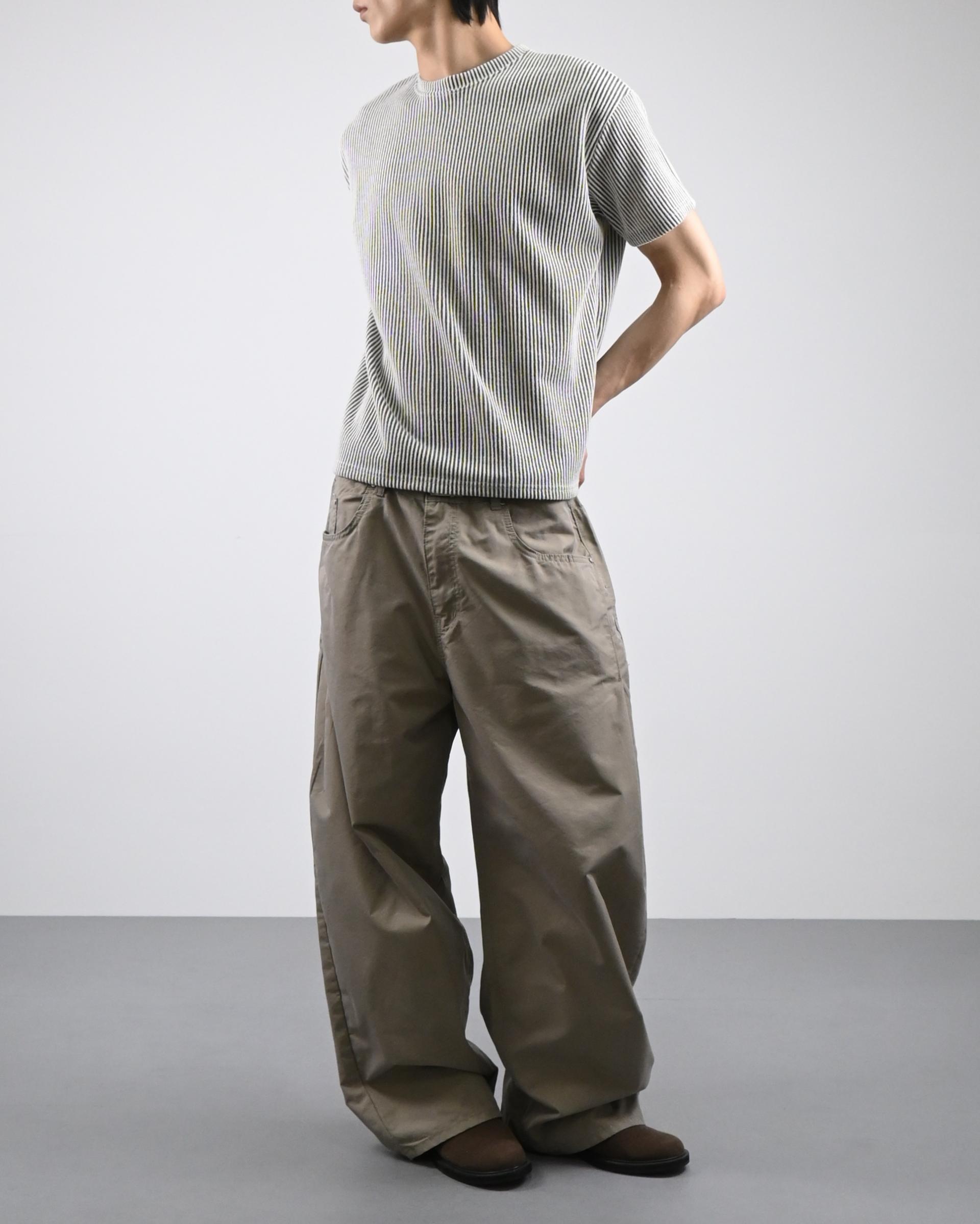 two tone ribbed half-t-shirt