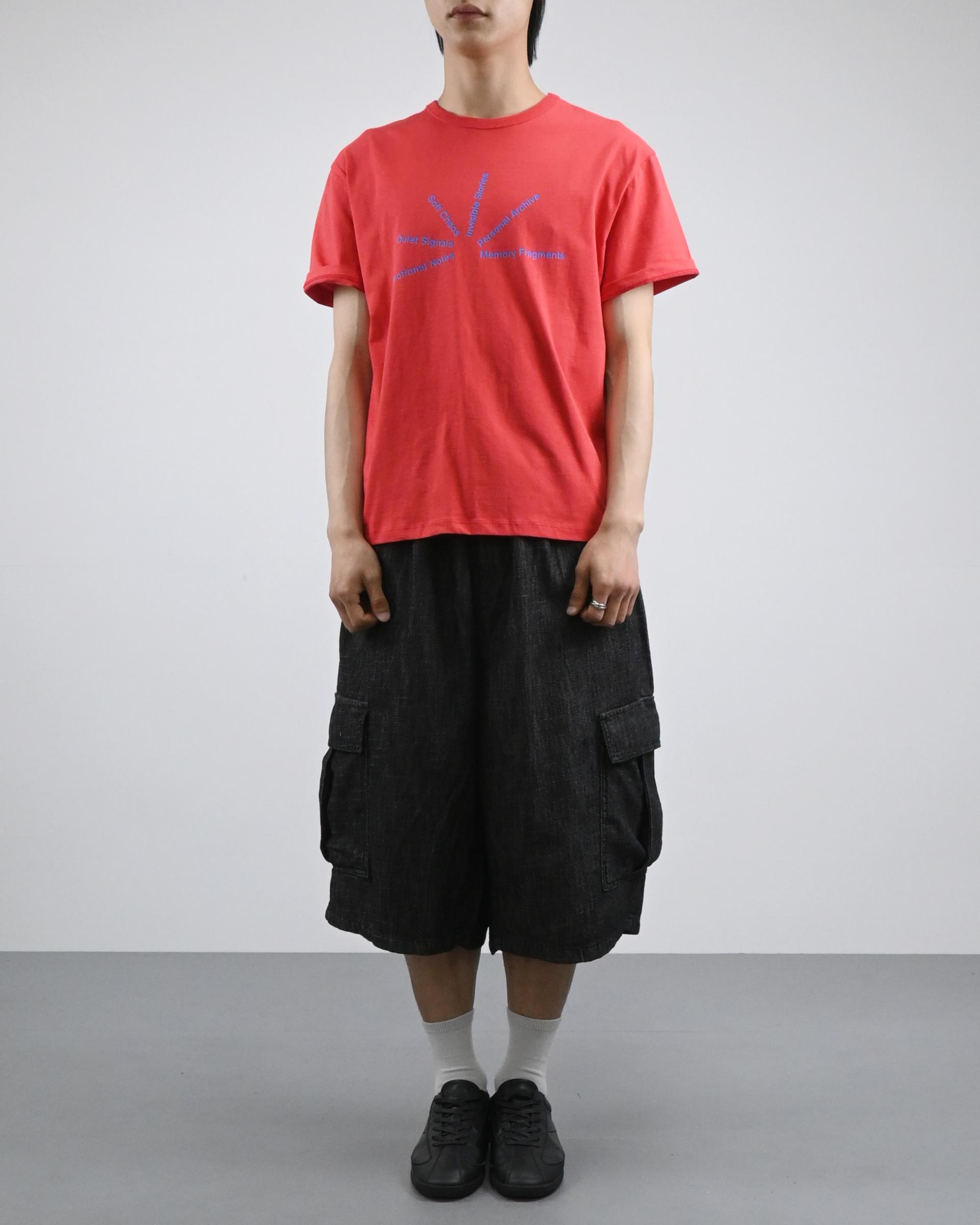 slub denim cargo bermuda pants