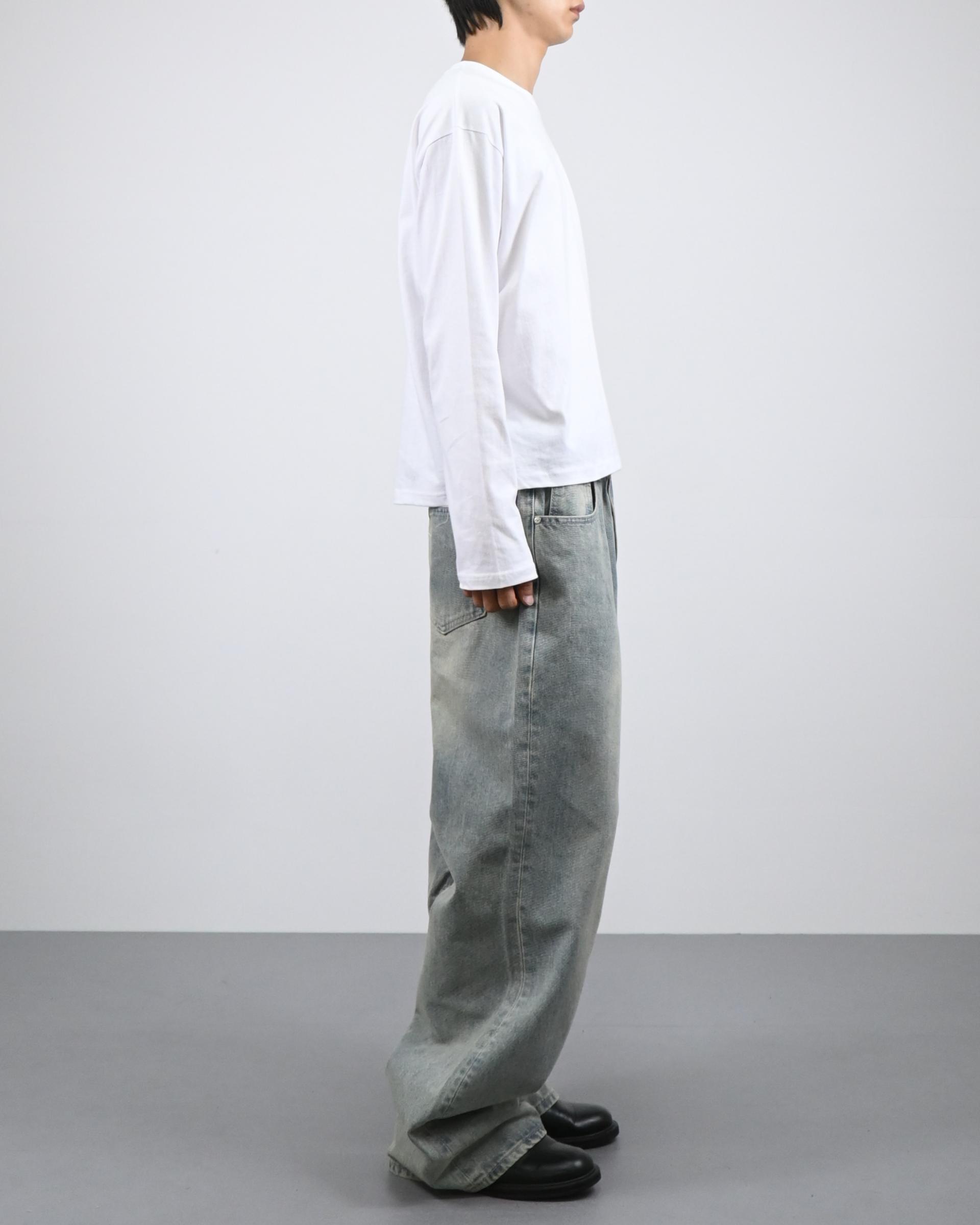 dart curved denim pants (light blue)