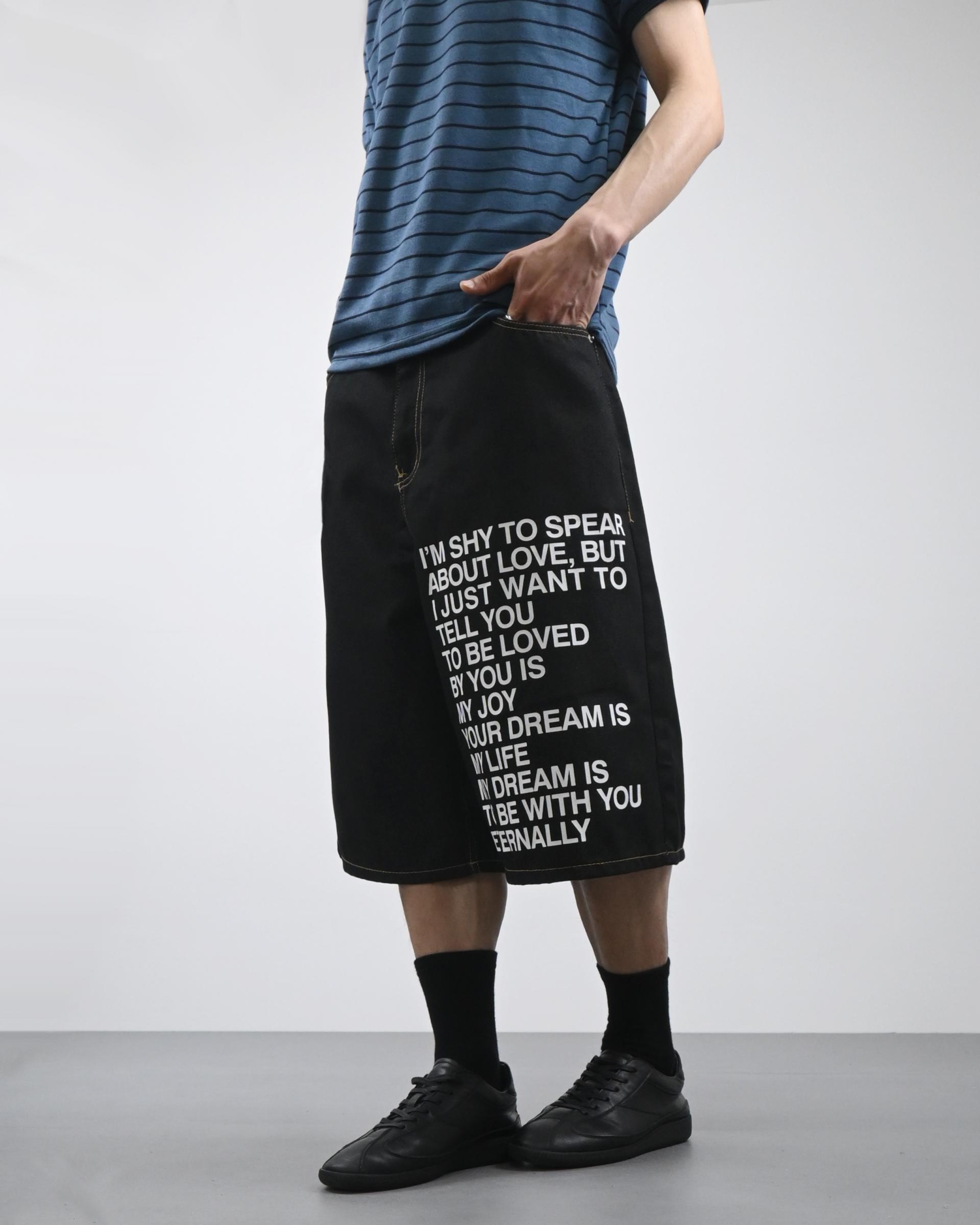 note bermuda denim pants