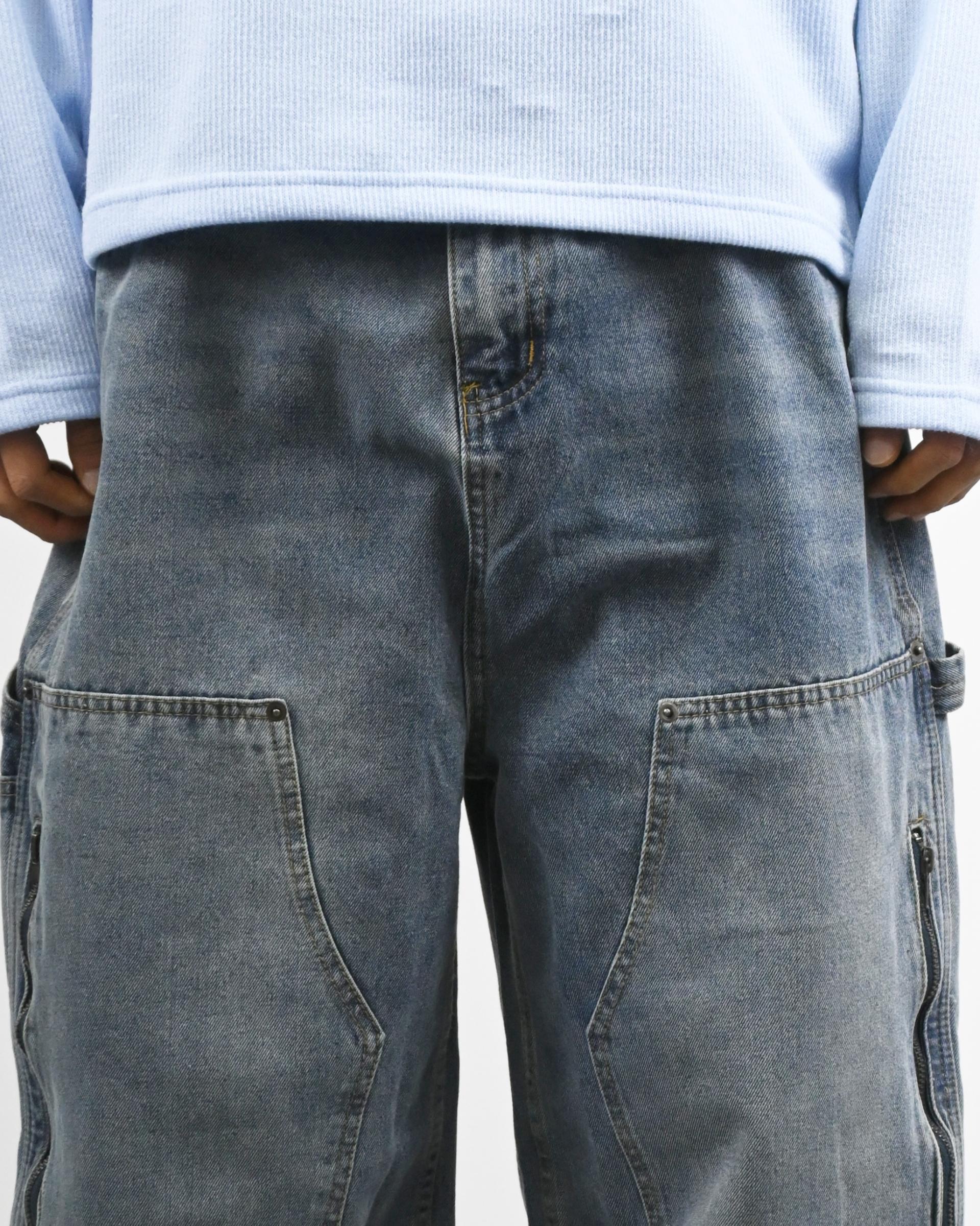 zipper carpenter denim pants