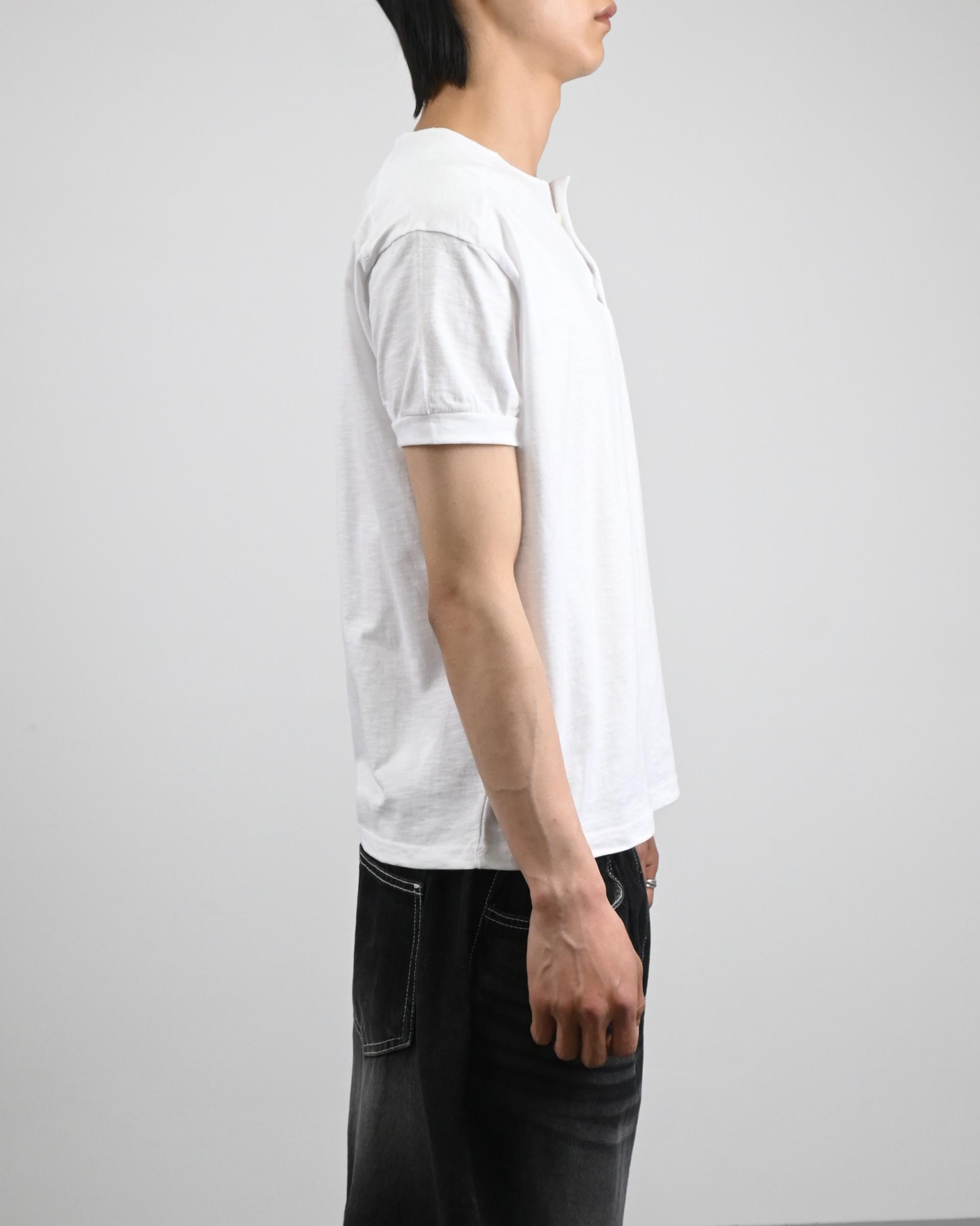stitch henley neck half t-shirt