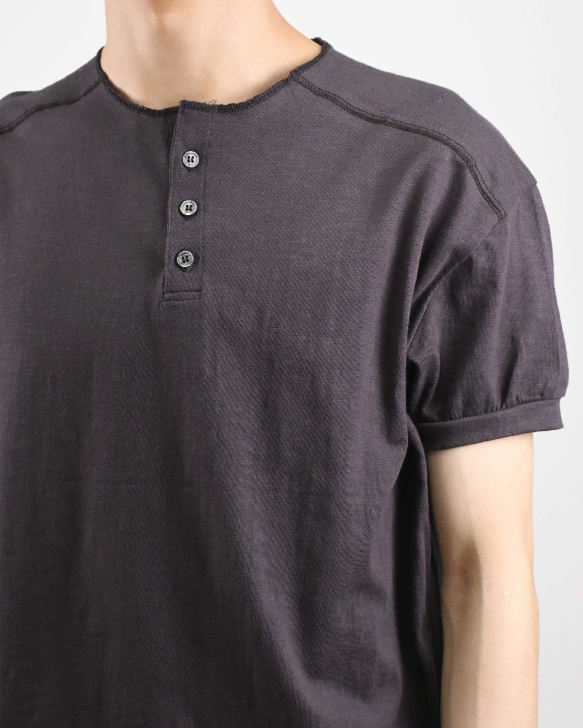 stitch henley neck half t-shirt
