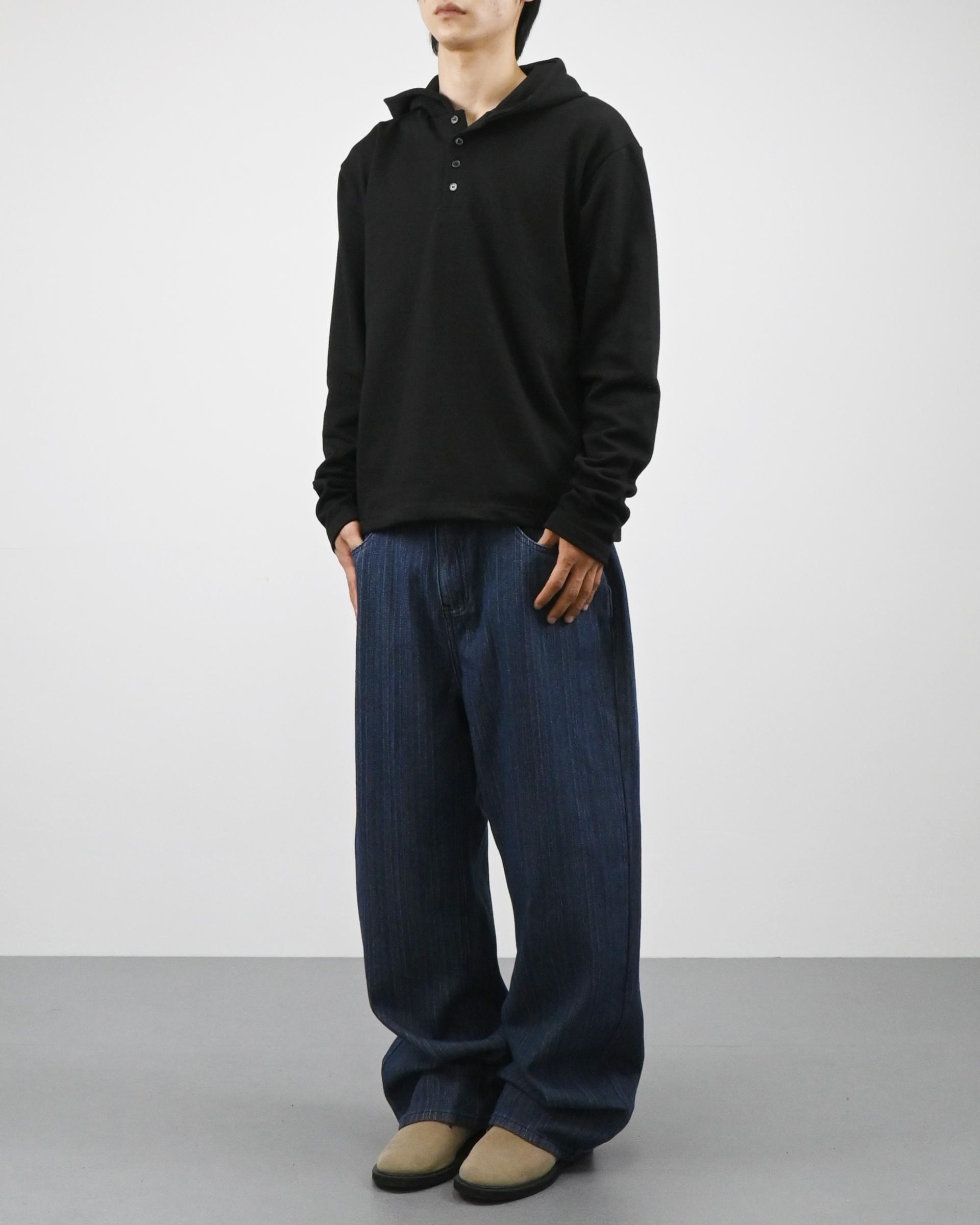warmer henley neck hoodie