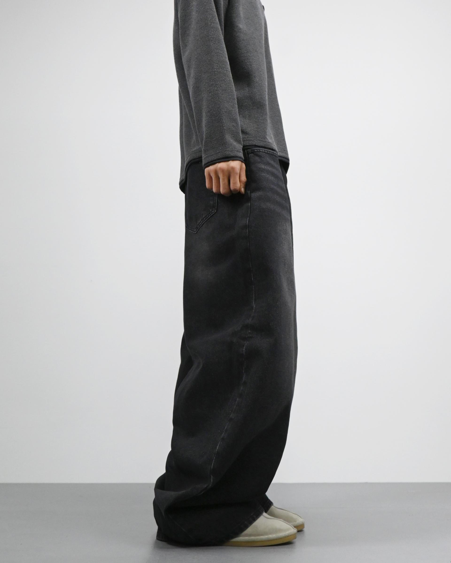 banding balloon denim pants