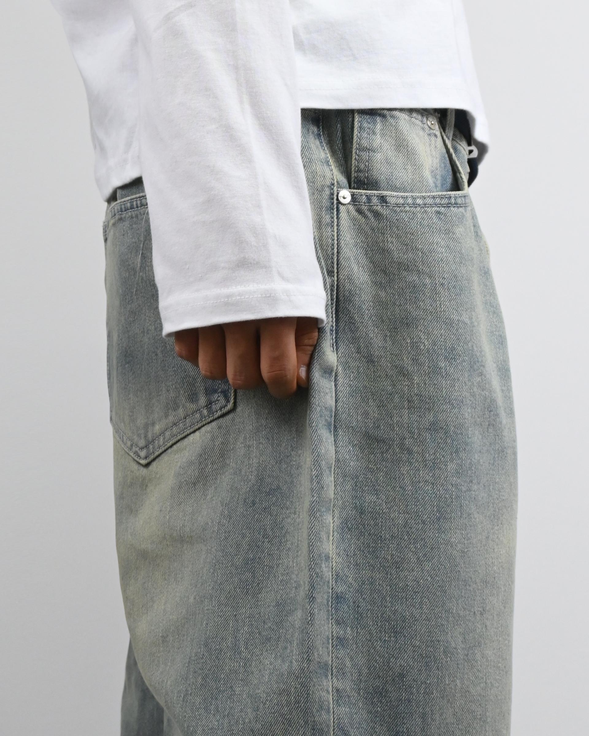 dart curved denim pants (light blue)