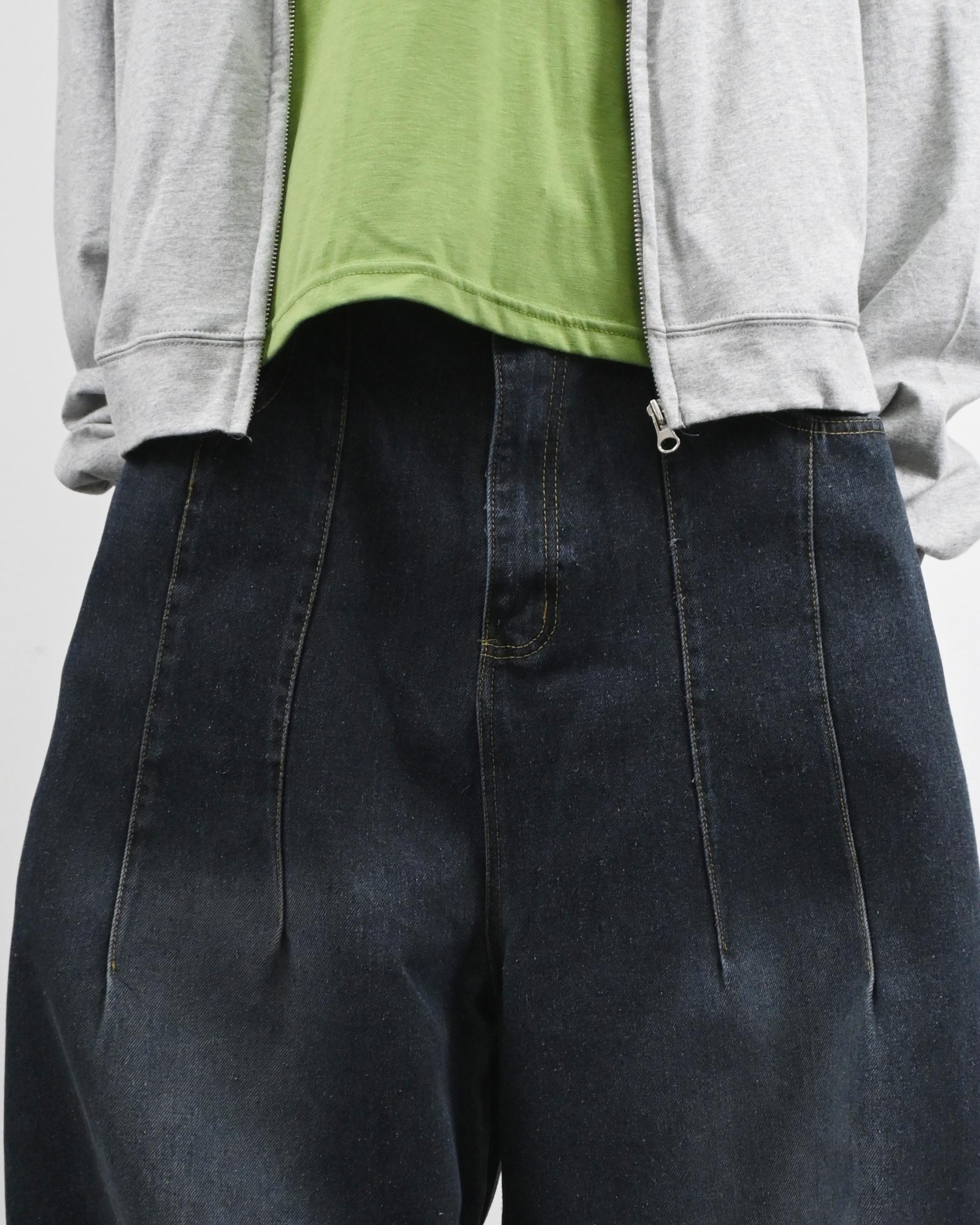 ash washed carpenter balloon denim pants