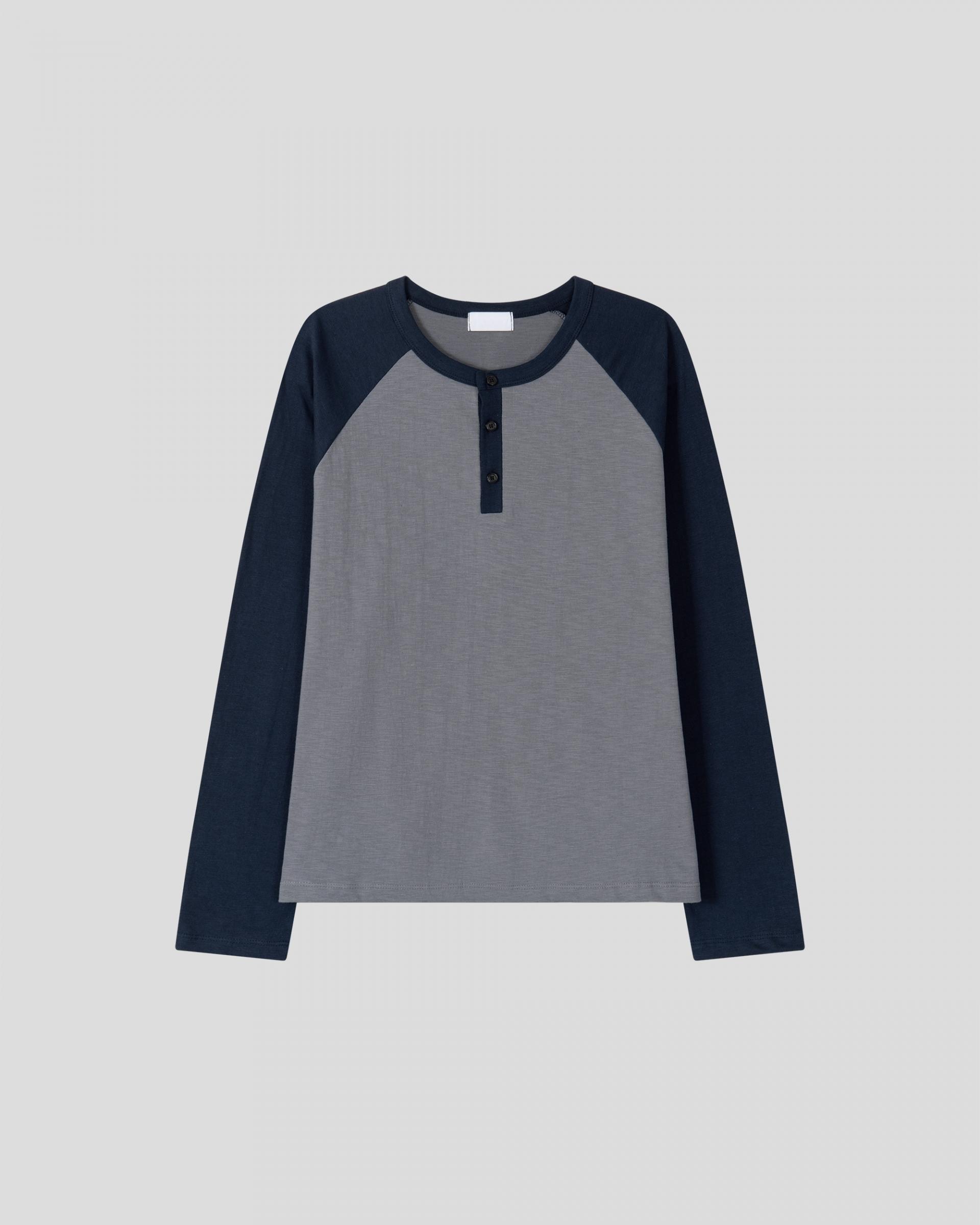 raglan henley neck t-shirt