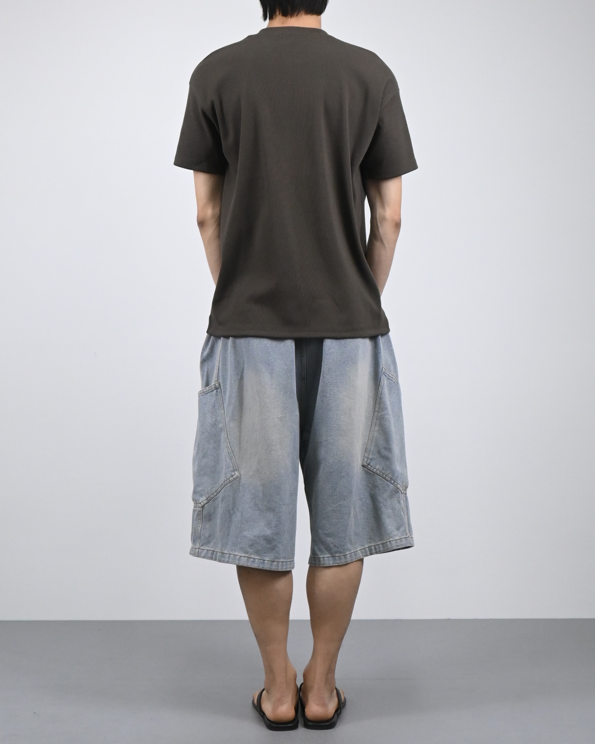 side pocket bermuda denim pants