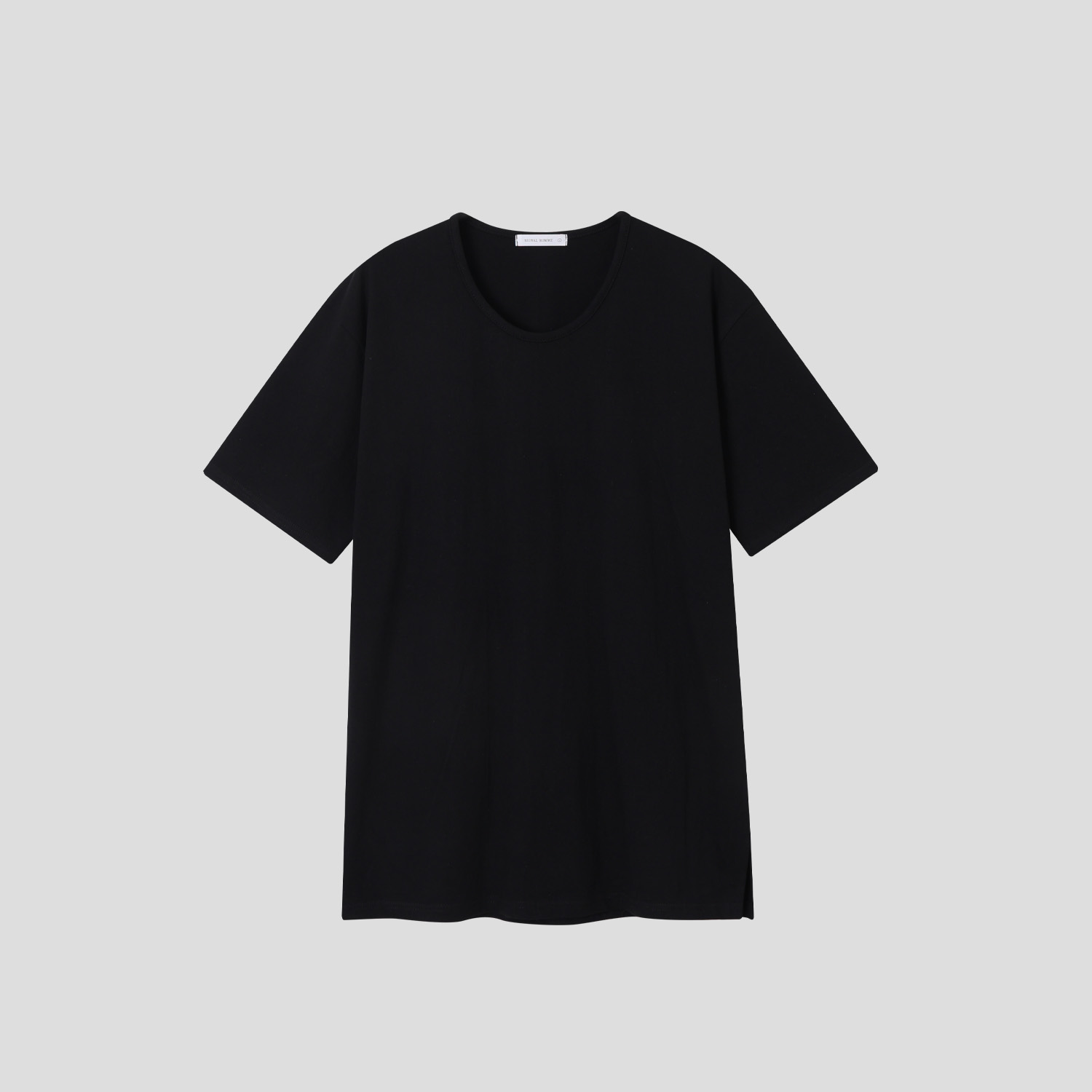 u-neck slit half t-shirt