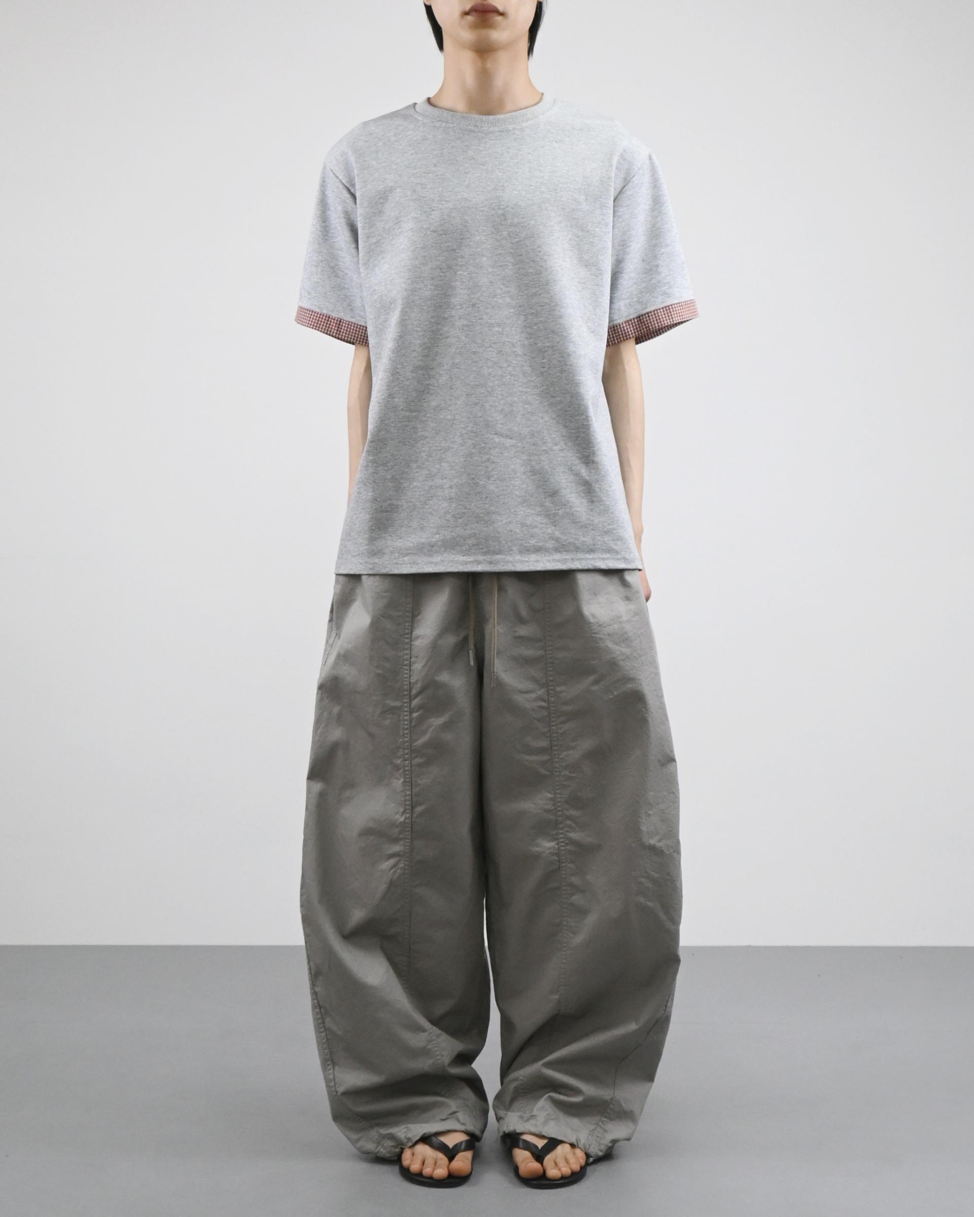 check roll-up half t-shirt