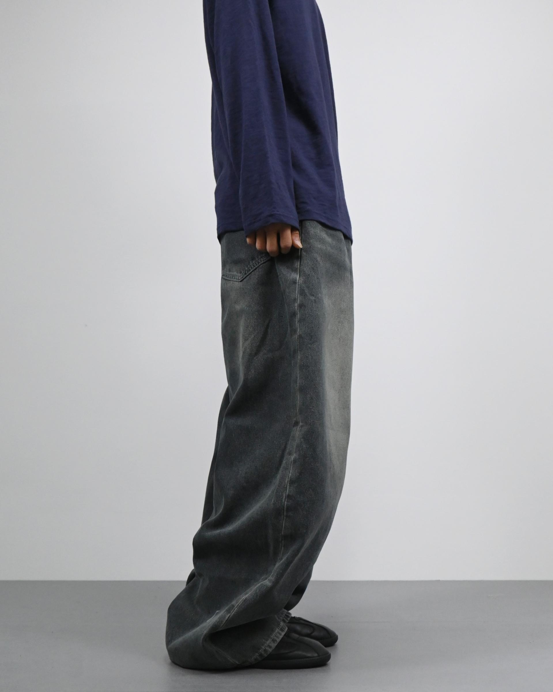 banding balloon denim pants