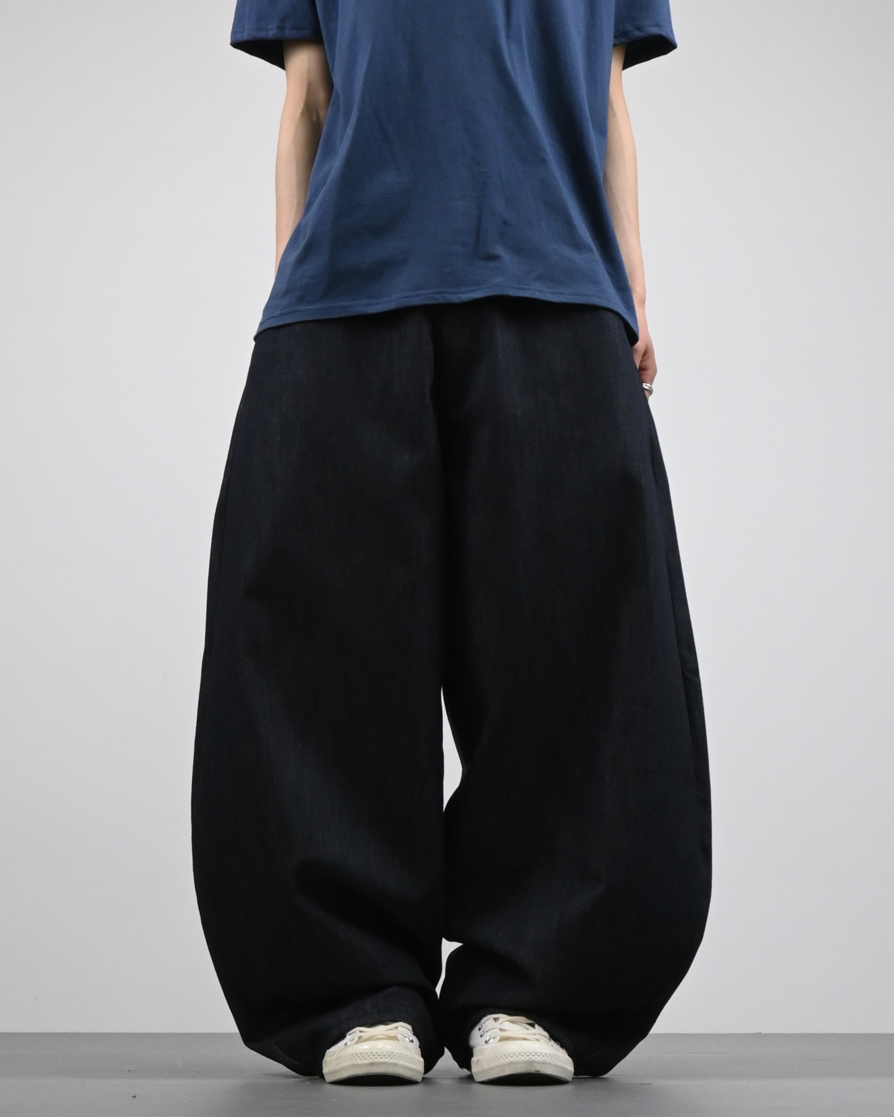 check pocket raw denim pants