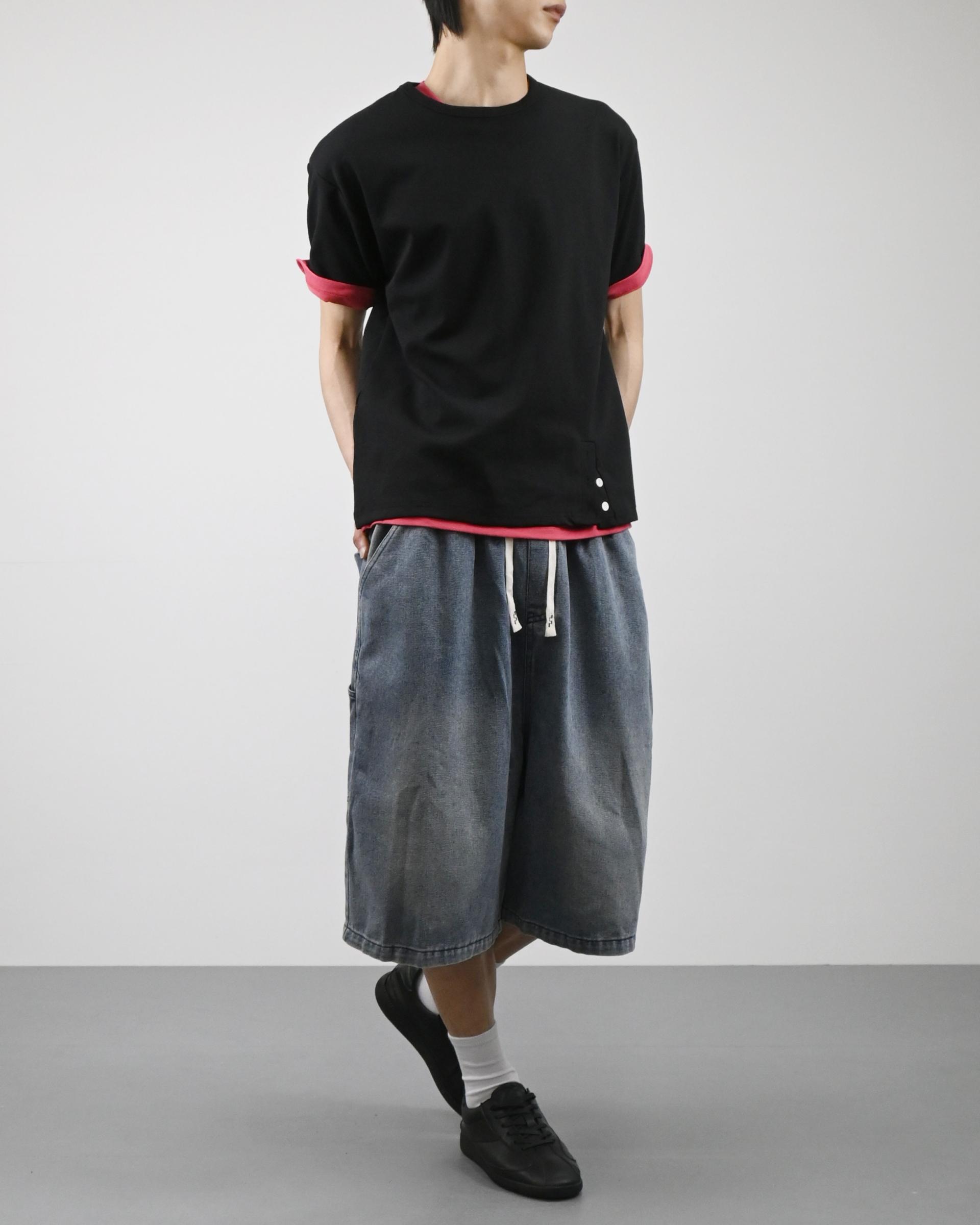 banding vintage carpenter bermuda denim pants