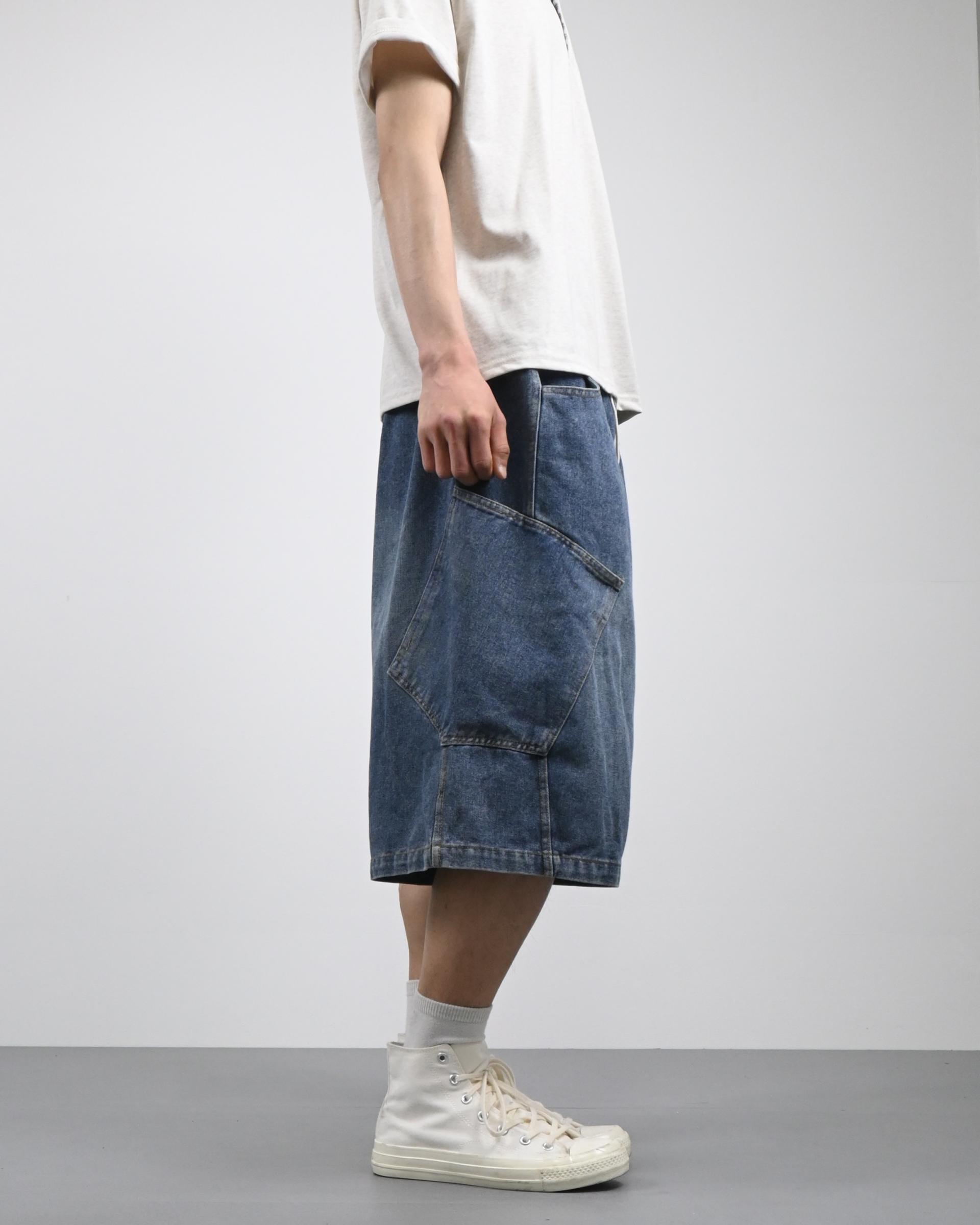side pocket bermuda denim pants