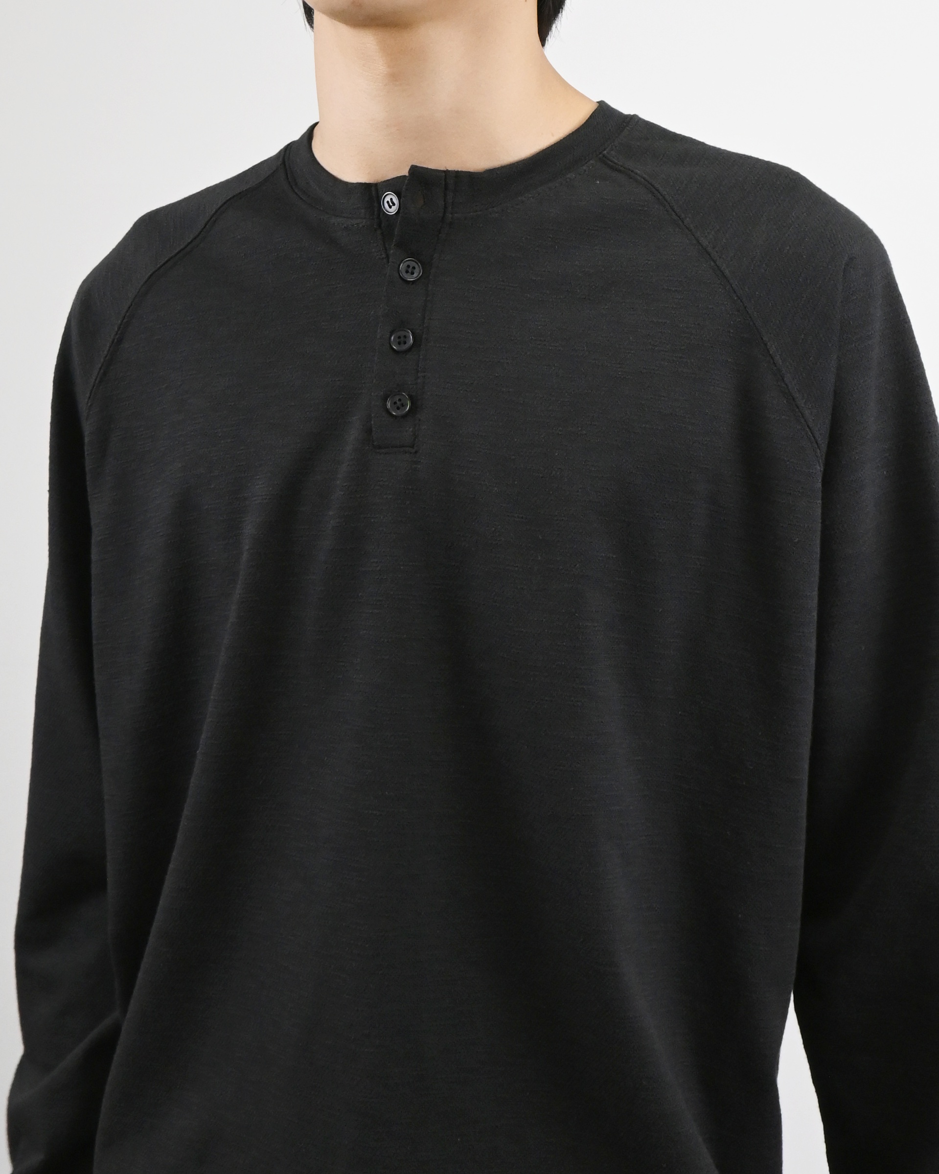 slub raglan henley neck