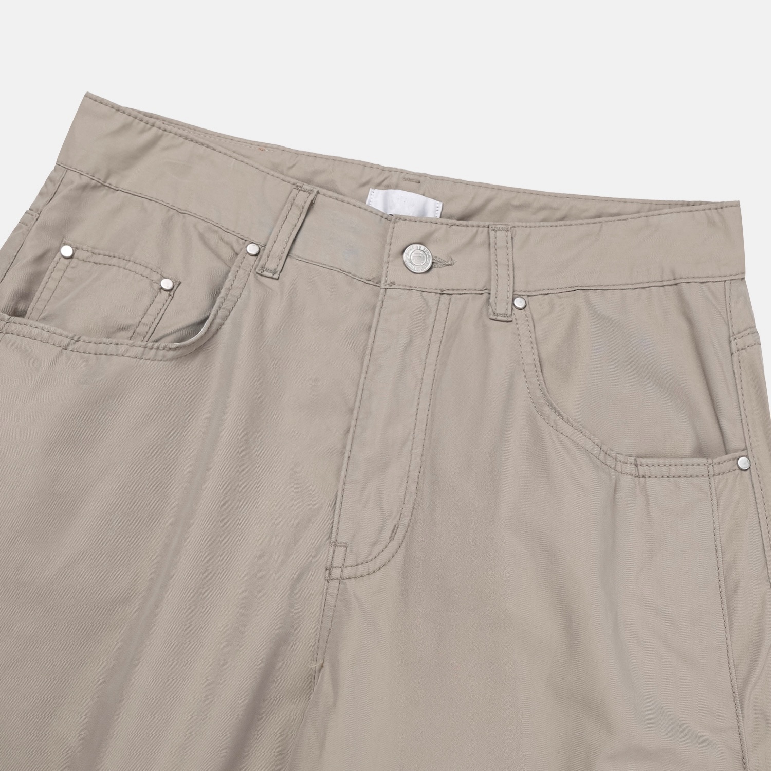 cp side tuck cotton curved pants