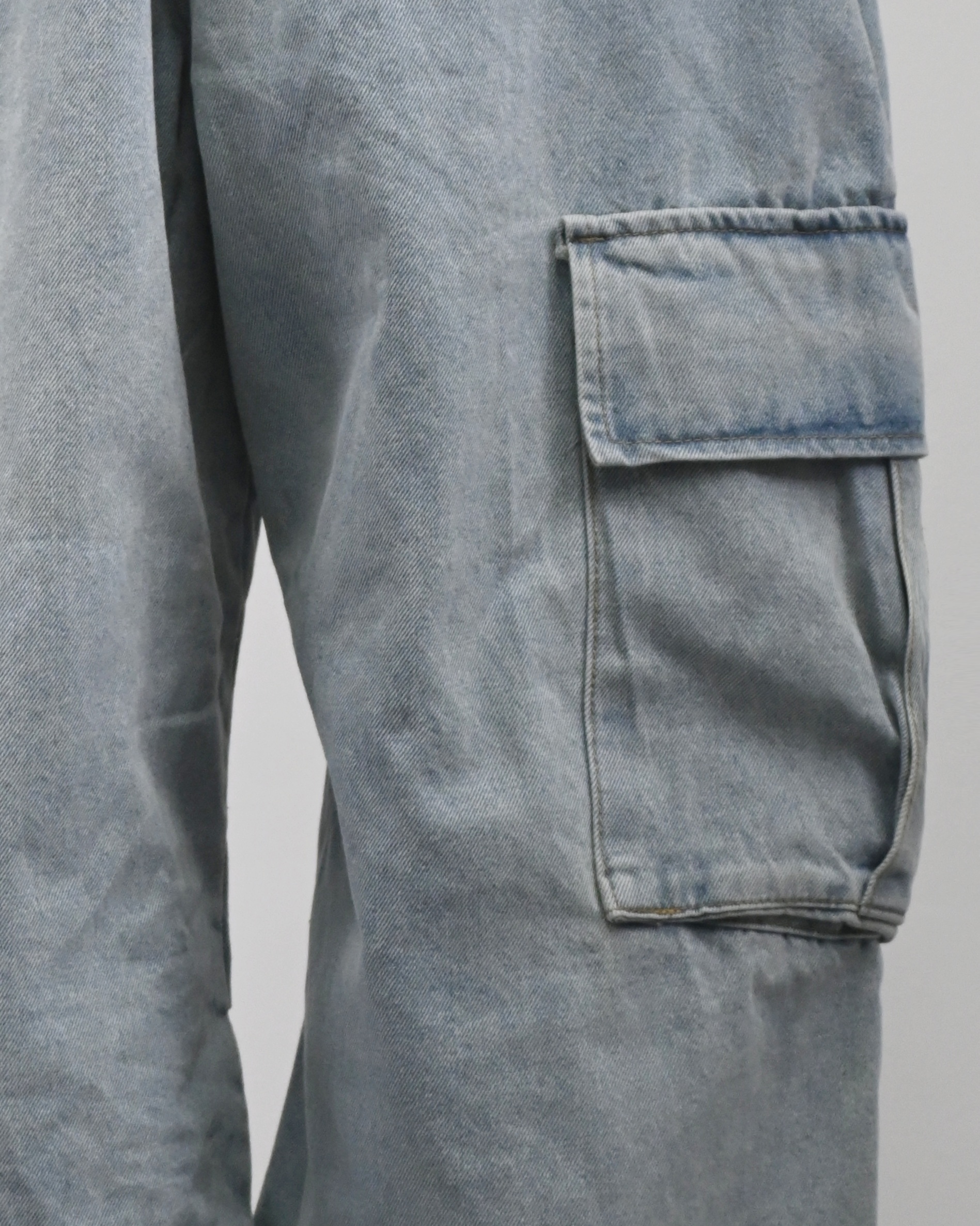 banding big cargo denim pants