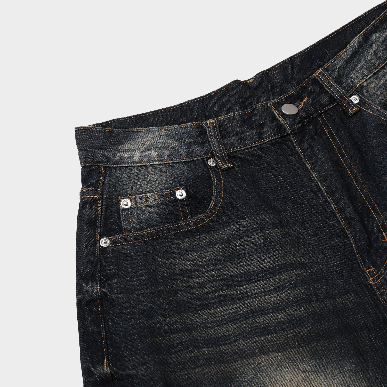 oil vintage curved denim pants