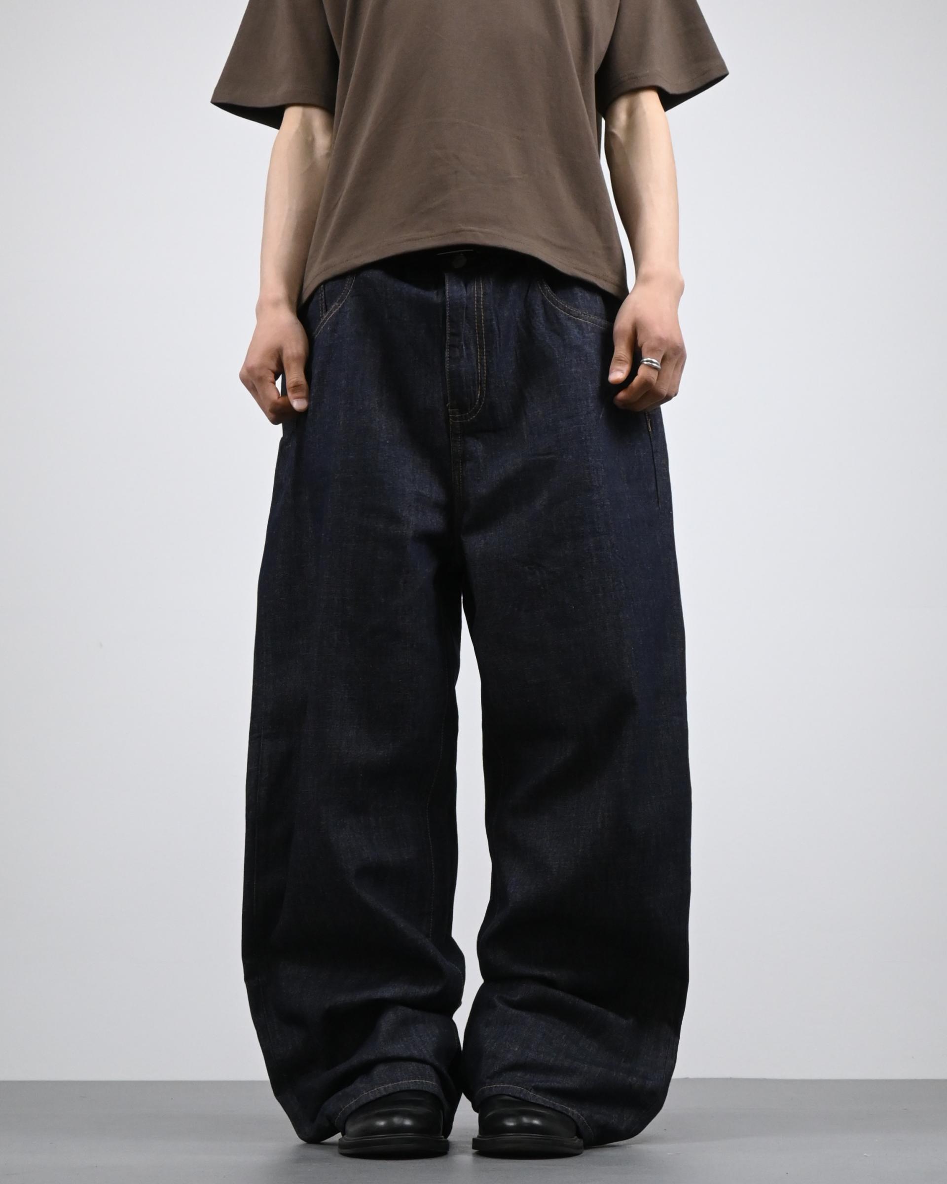 straight linen denim pants