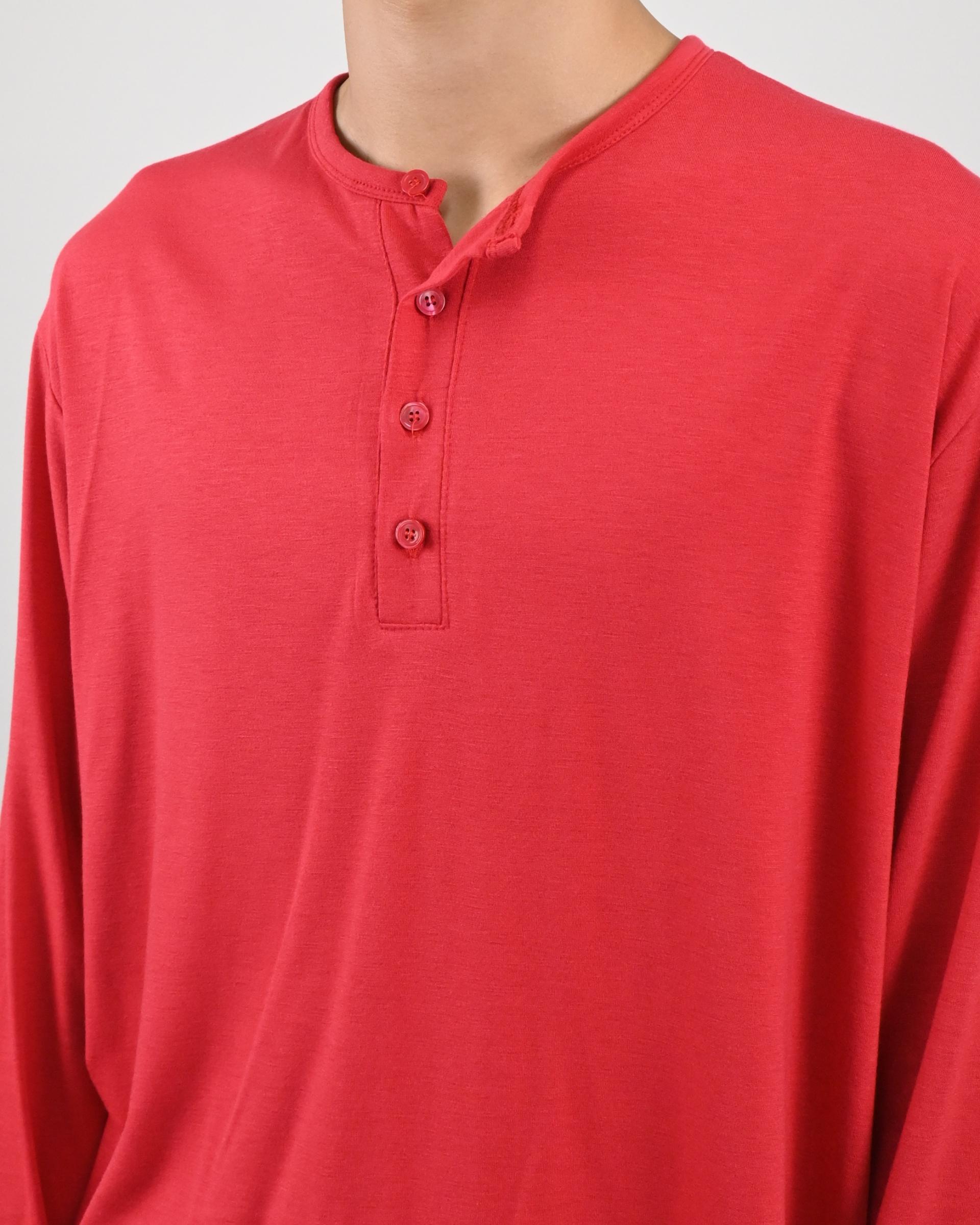 back slit henley neck t-shirts