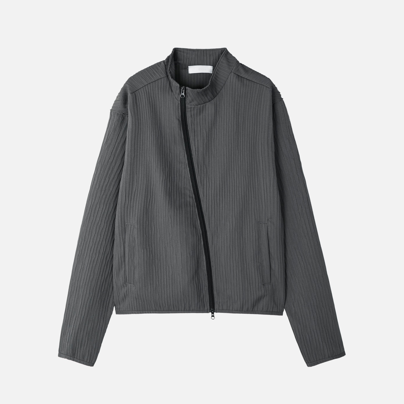 compose pleats diagonal zip-up