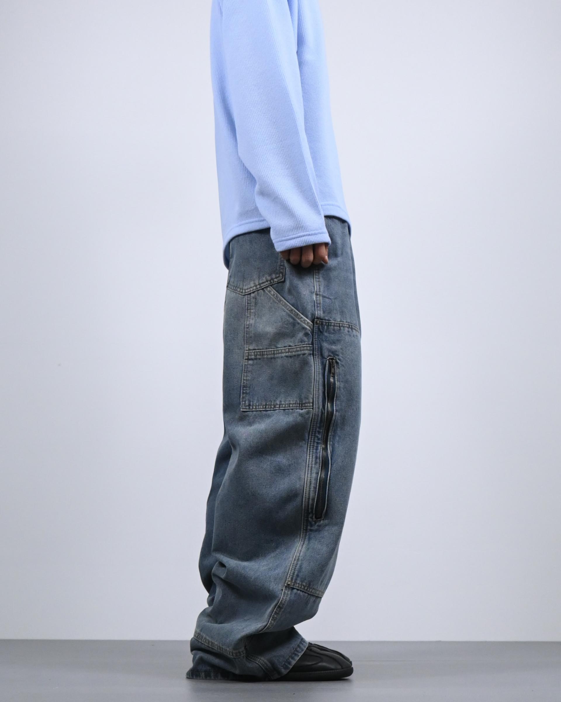 zipper carpenter denim pants
