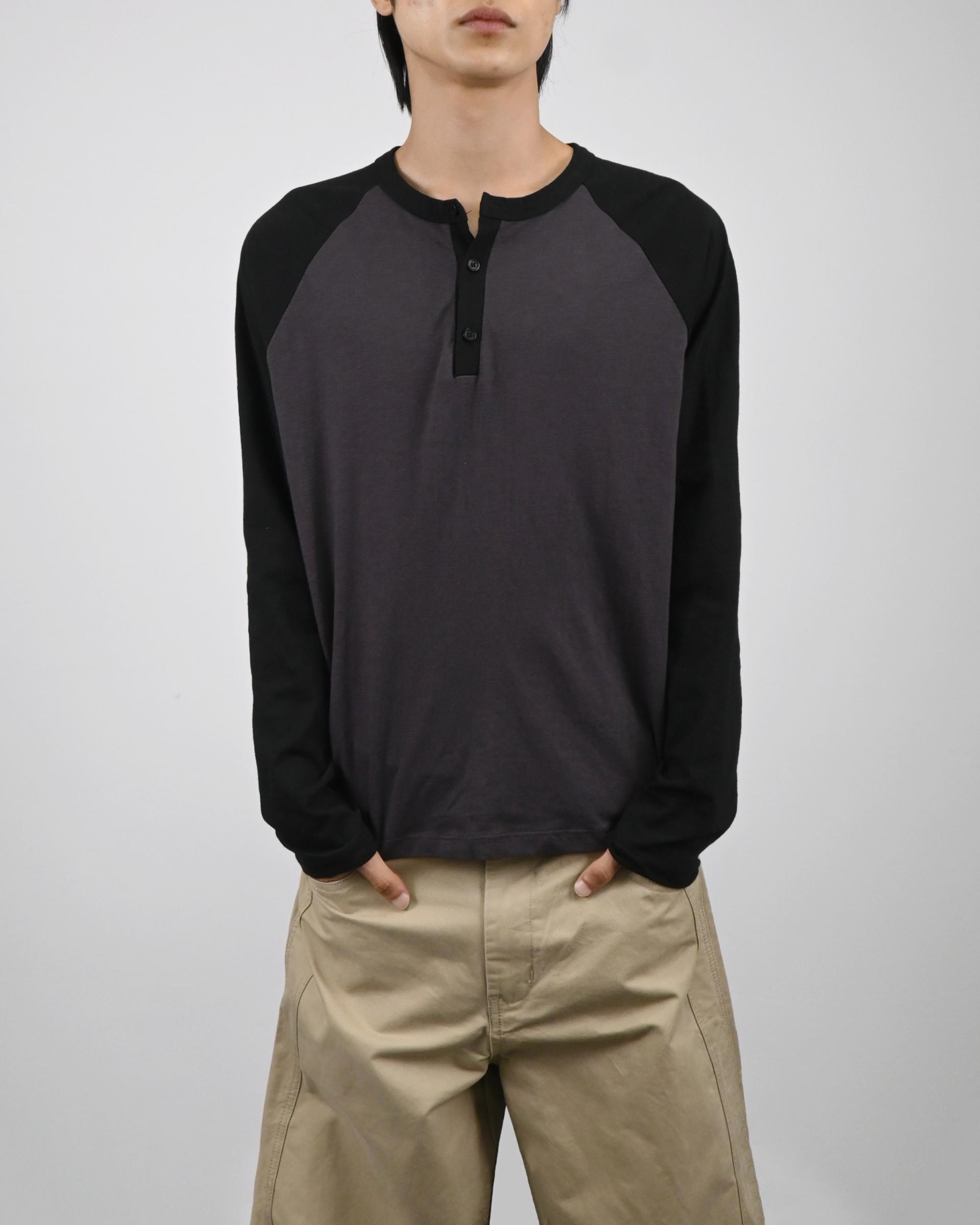 raglan henley neck t-shirt
