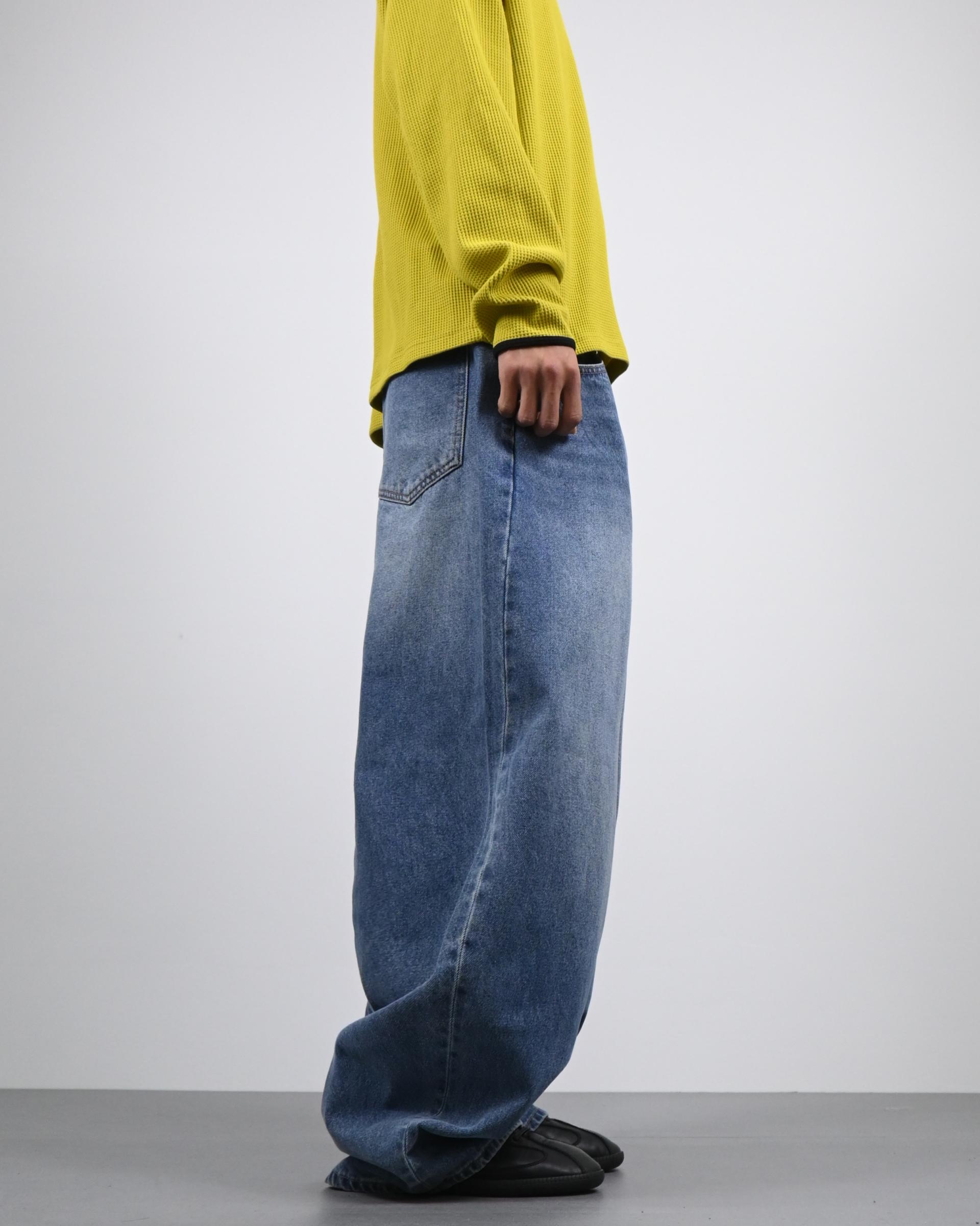 banding balloon denim pants