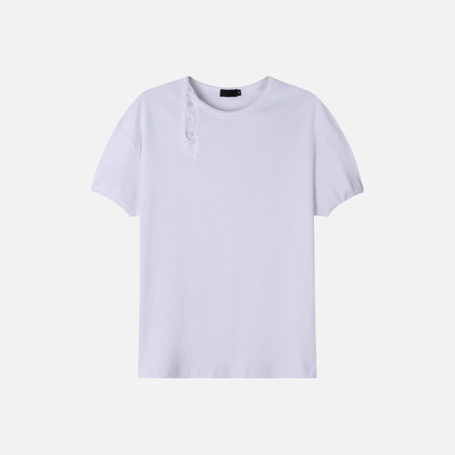 offset henley neck ringer half t-shirt