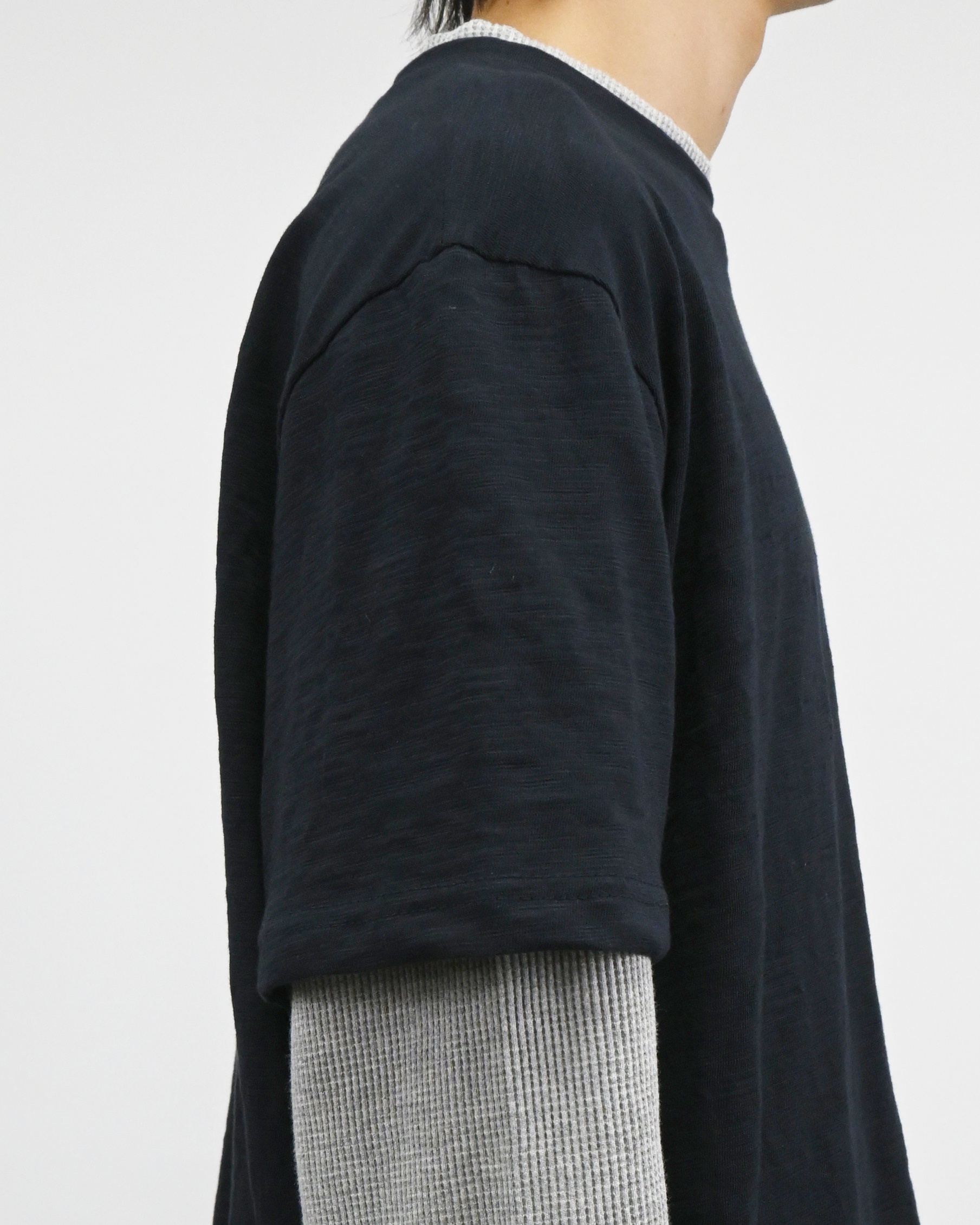 slub waffle layered t-shirt
