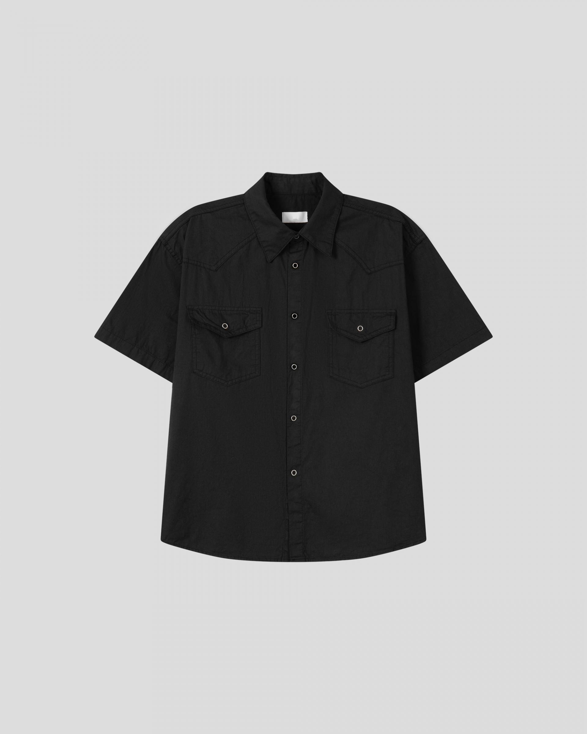 curved western half shirt
