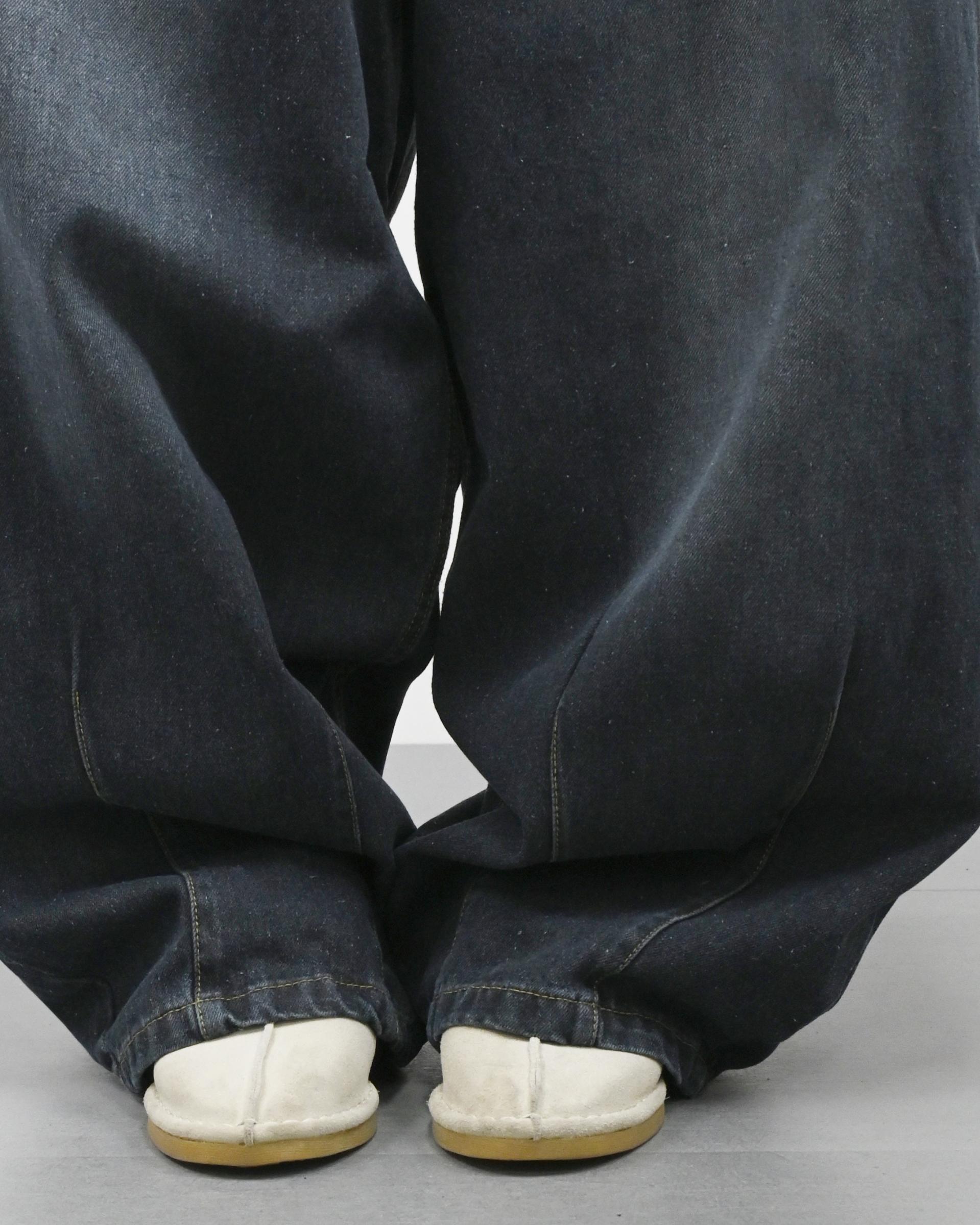 ash washed carpenter balloon denim pants