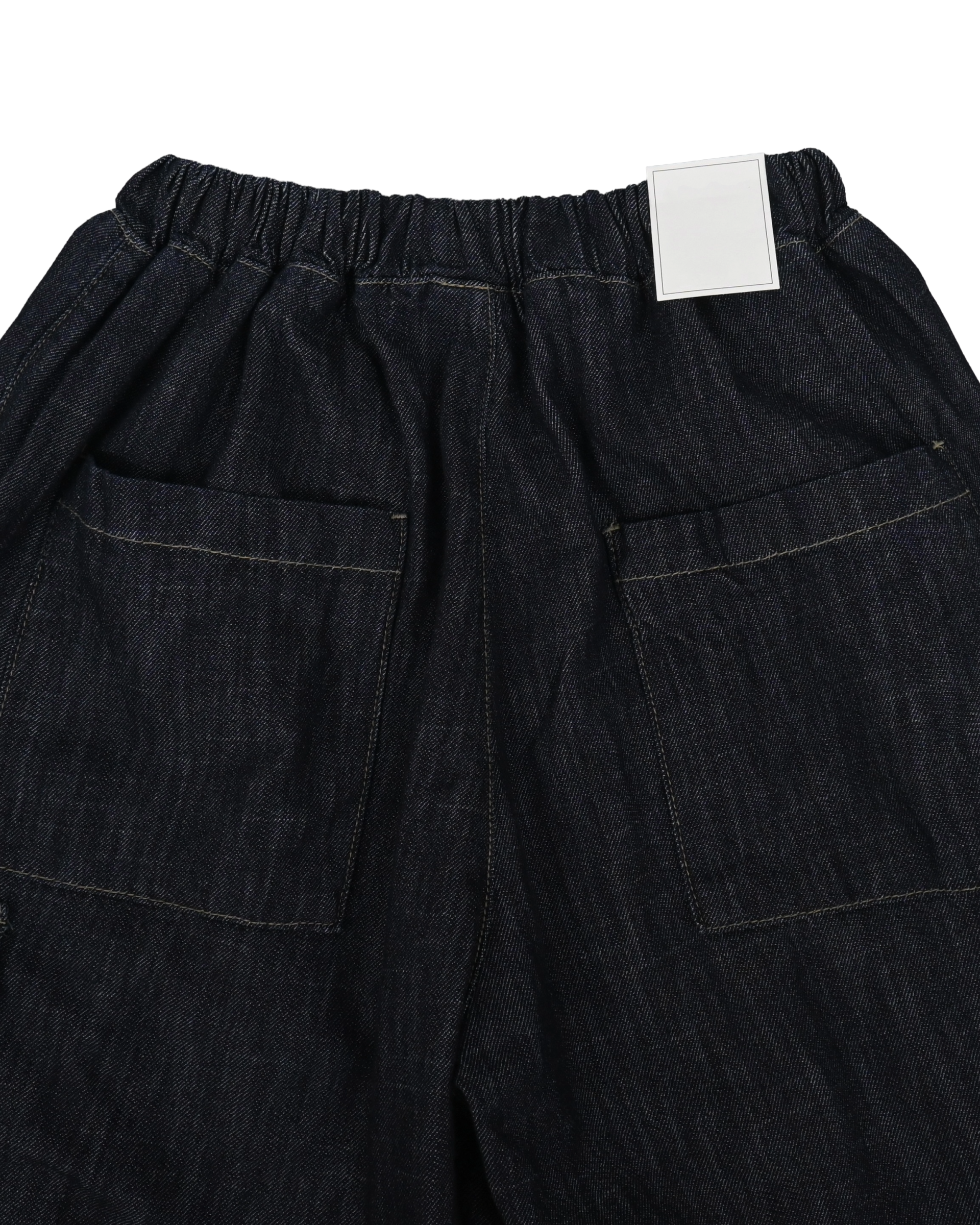 slub denim cargo bermuda pants