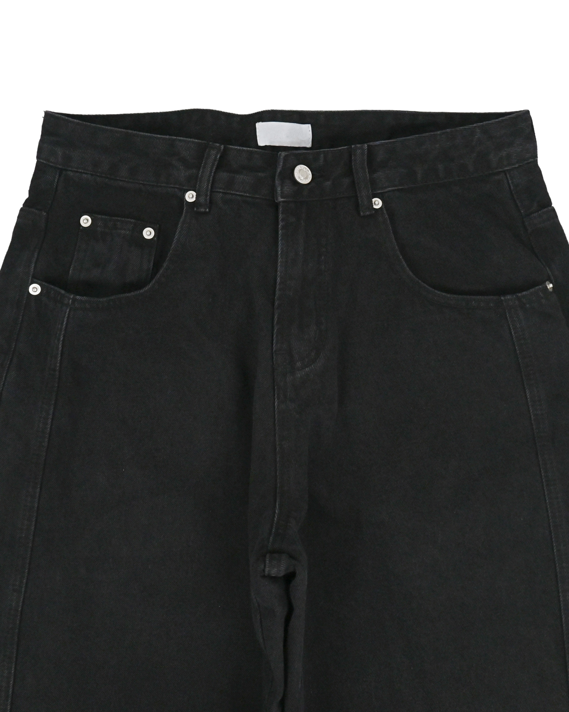side line velcro black cotton pants