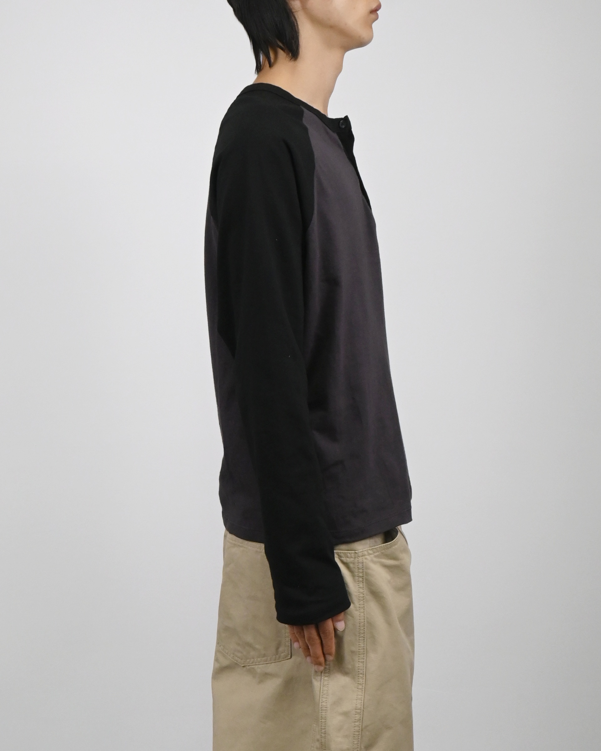 raglan henley neck t-shirt