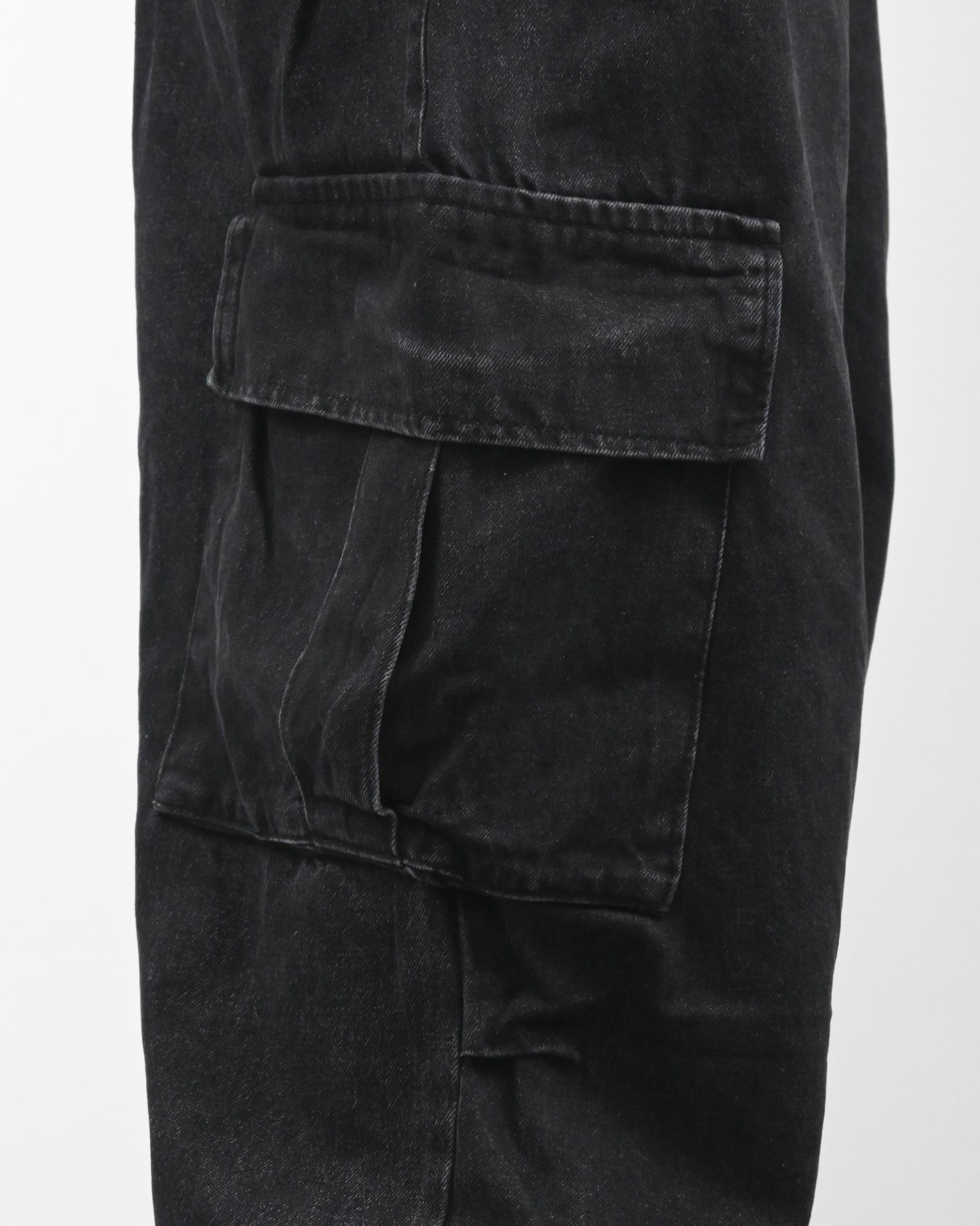 banding big cargo denim pants